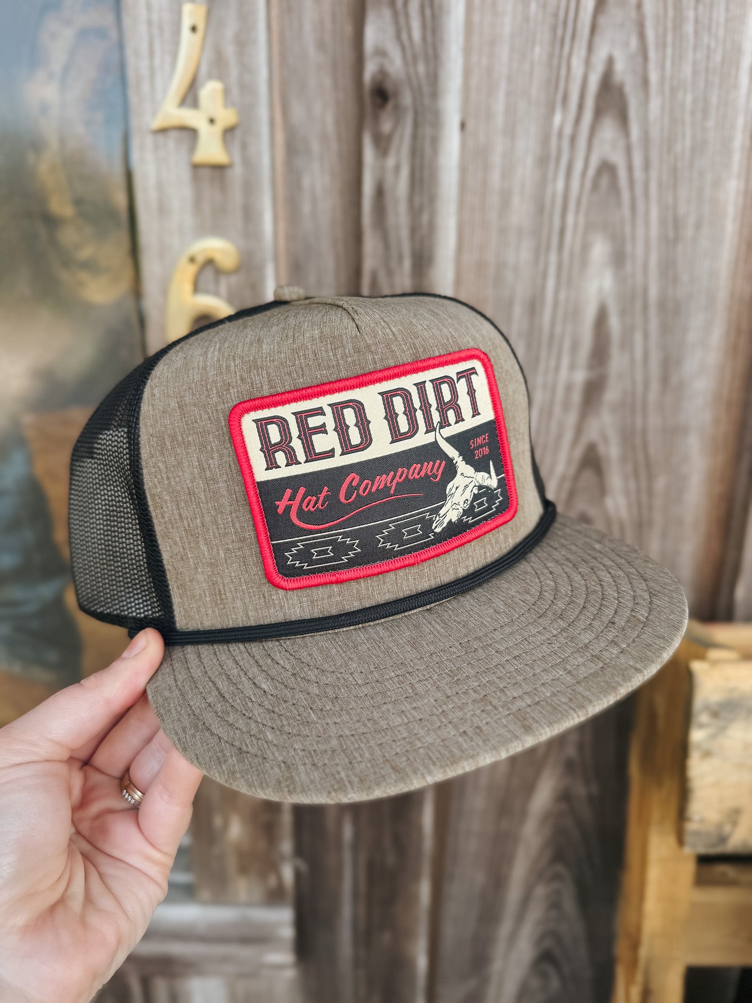 Red Dirt Hat Co. Bones Heather Tan/Black Cap
