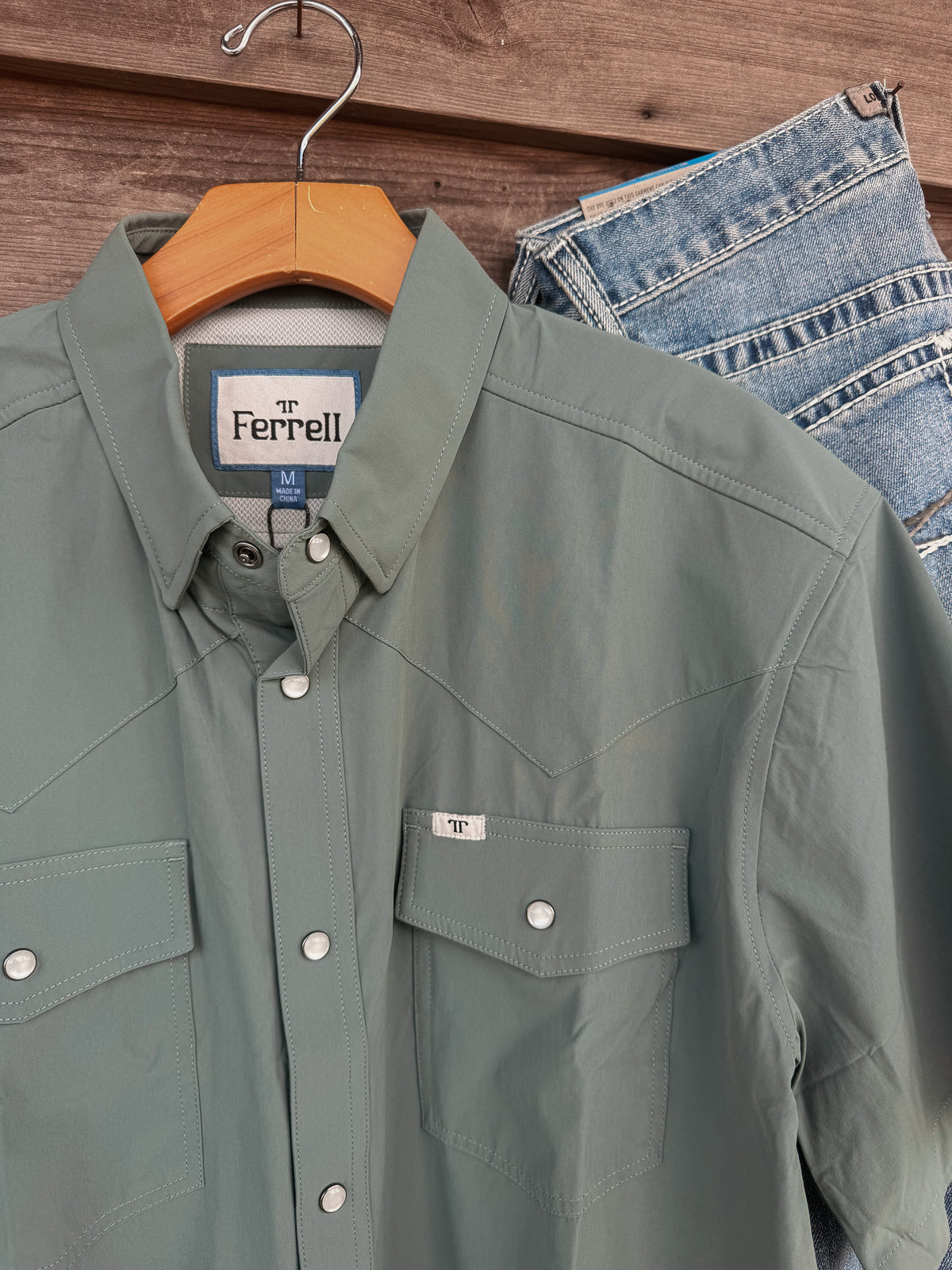 Ferrell | CORE Aqua - Short Sleeve Pearl Snap Shirt