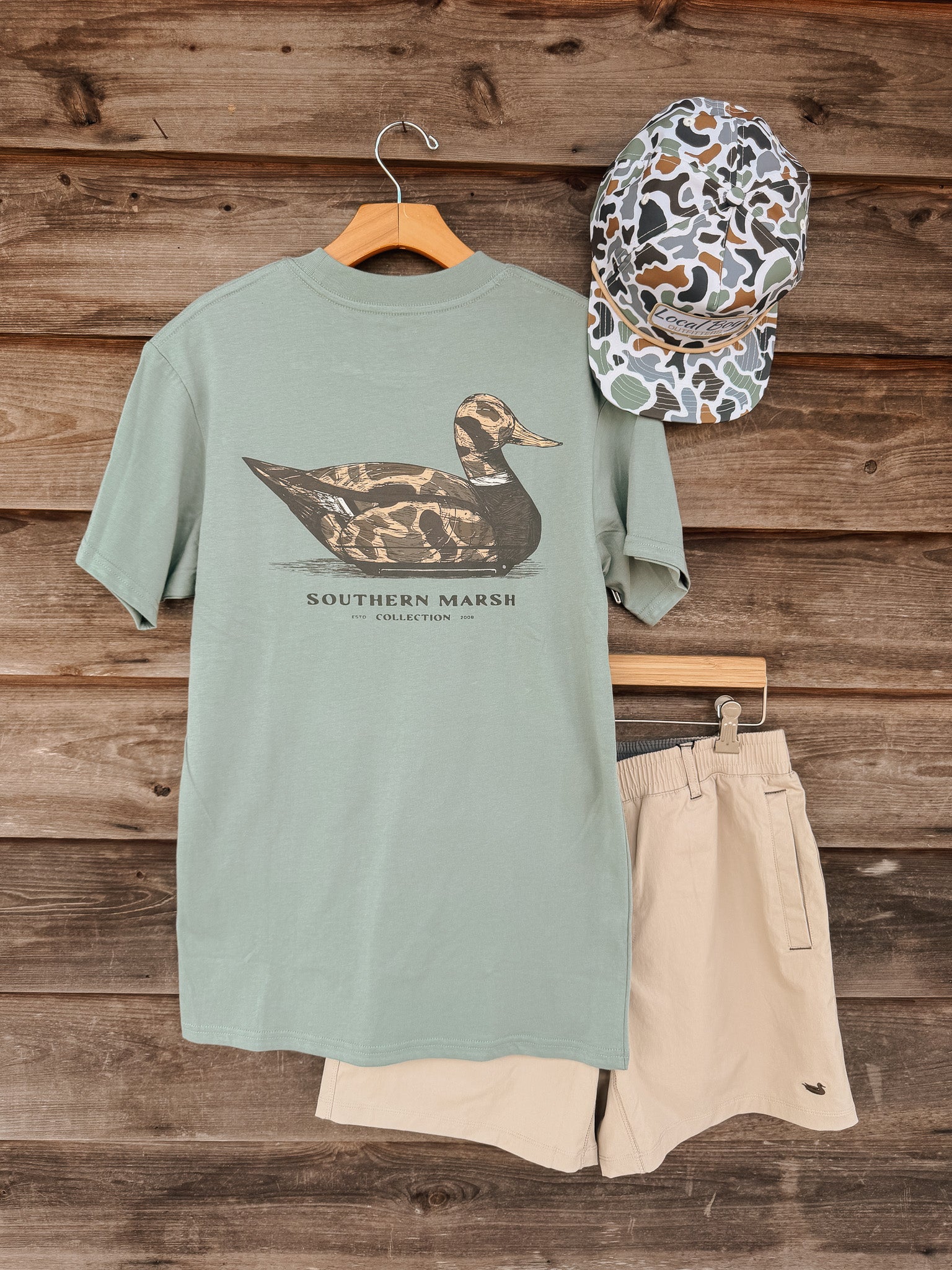 Southern Marsh Vintage Duck Decoy T-Shirt in Sage