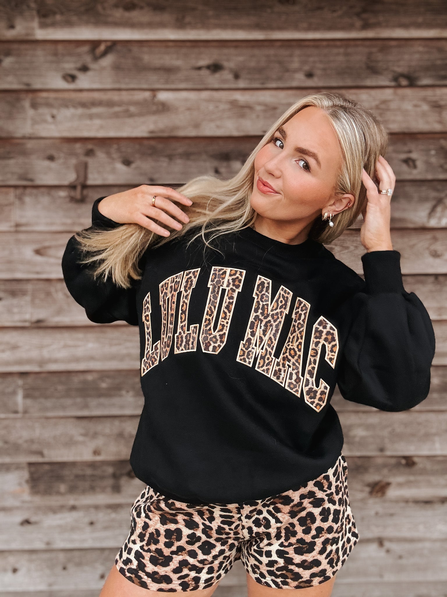 Lulu Mac Sweatshirt in Light Black Leopard