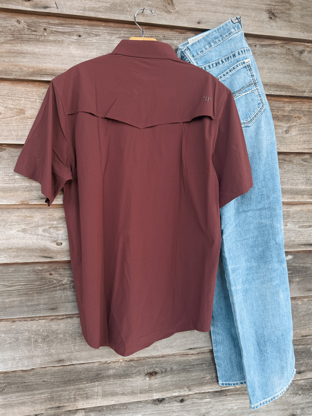 Ferrell | CORE Maroon - Short Sleeve Pearl Snap Shirt
