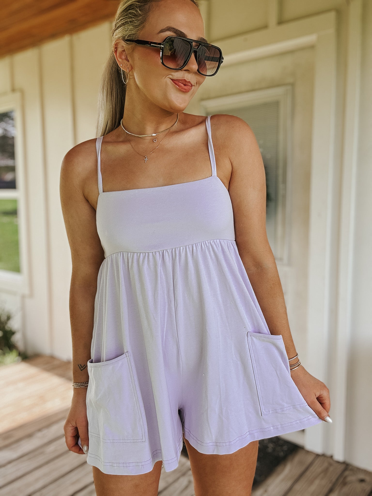 Easygoing Romper in Lavender