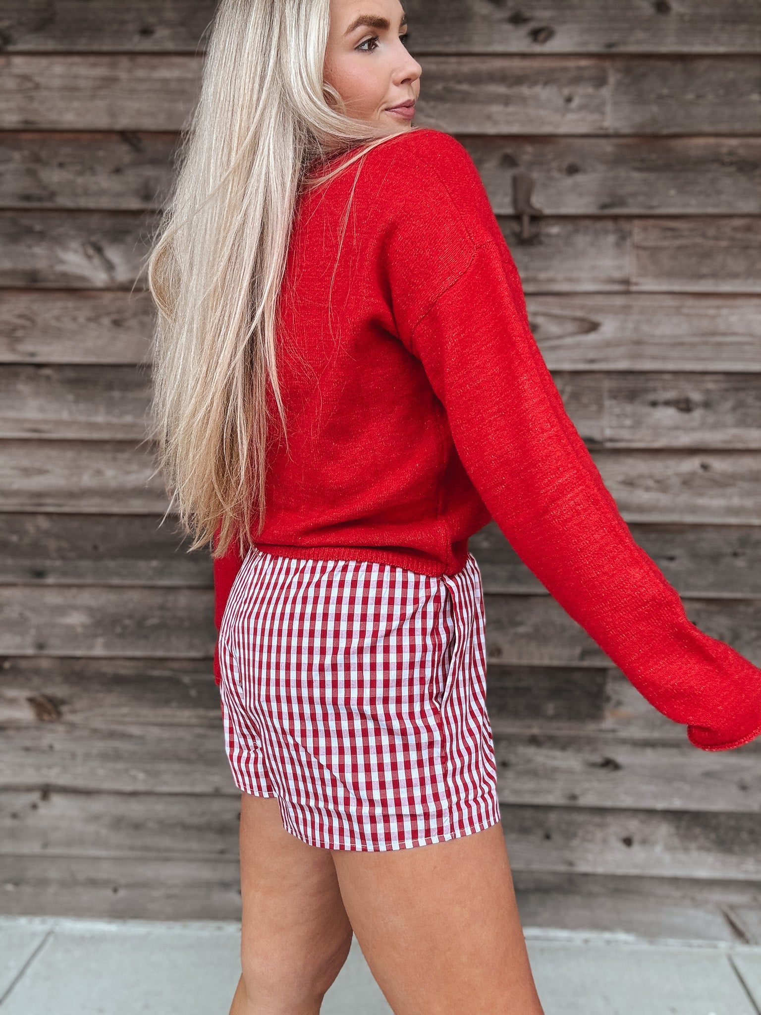 Lulu Mac Red Gingham Boxer Shorts