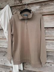 Men's Southern Marsh Peachtree Performance Quarterzip in Stone Brown