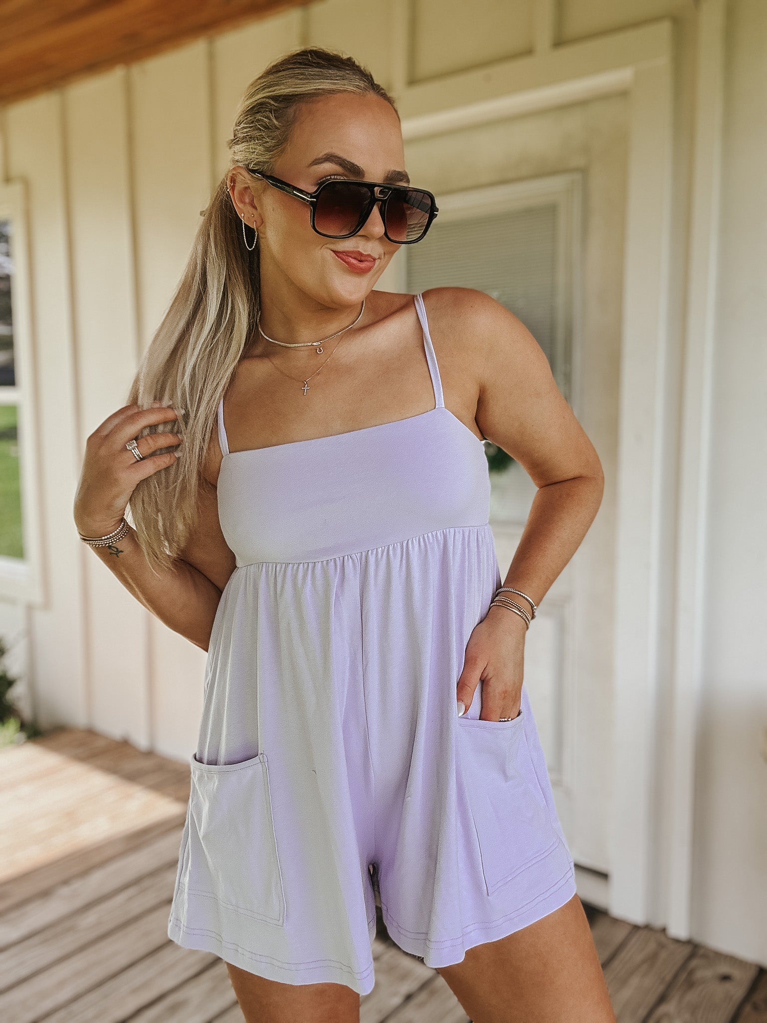 Easygoing Romper in Lavender