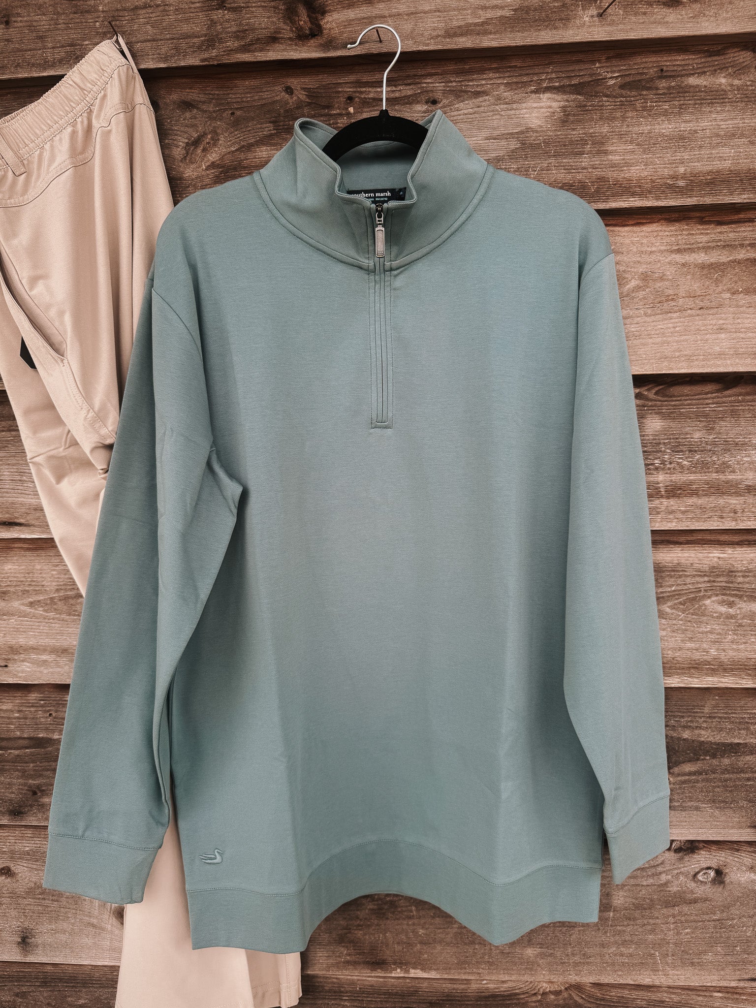 Men's Southern Marsh Peachtree Performance Quarterzip in Burnt Sage