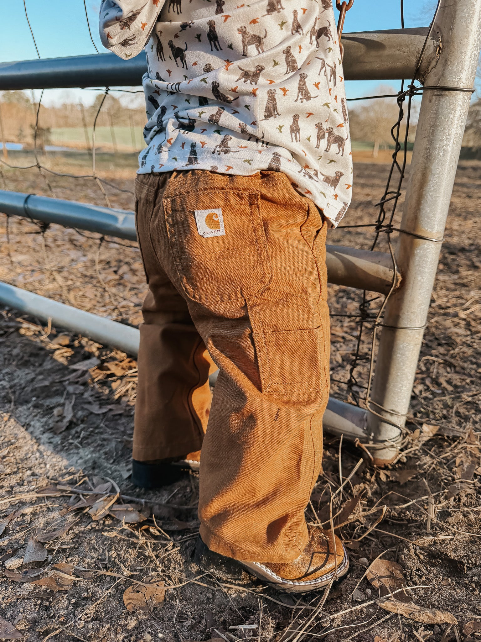Carhartt Infant & Toddler Canvas Dungaree Pants in Carhartt Brown