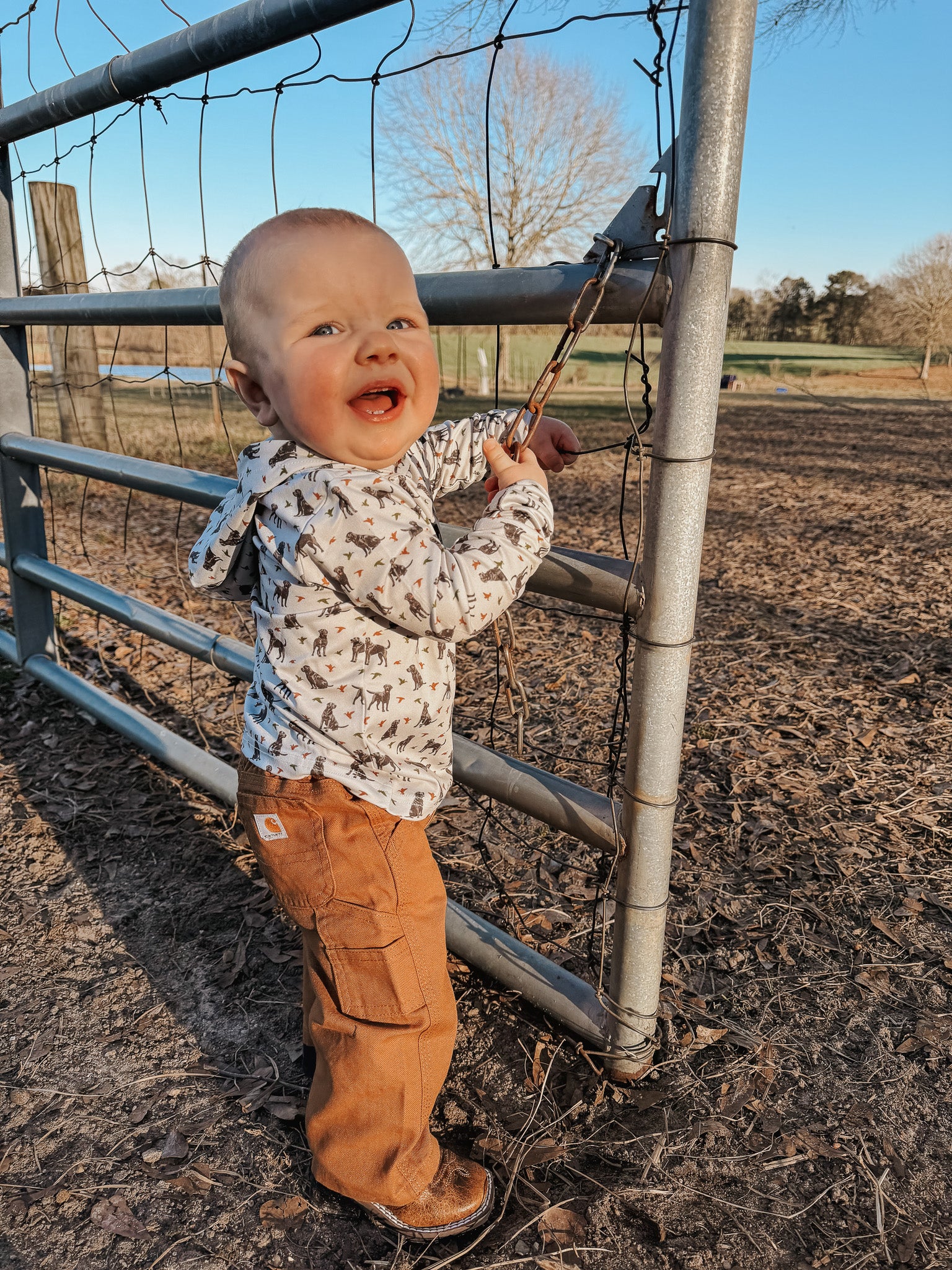 Carhartt Infant & Toddler Canvas Dungaree Pants in Carhartt Brown