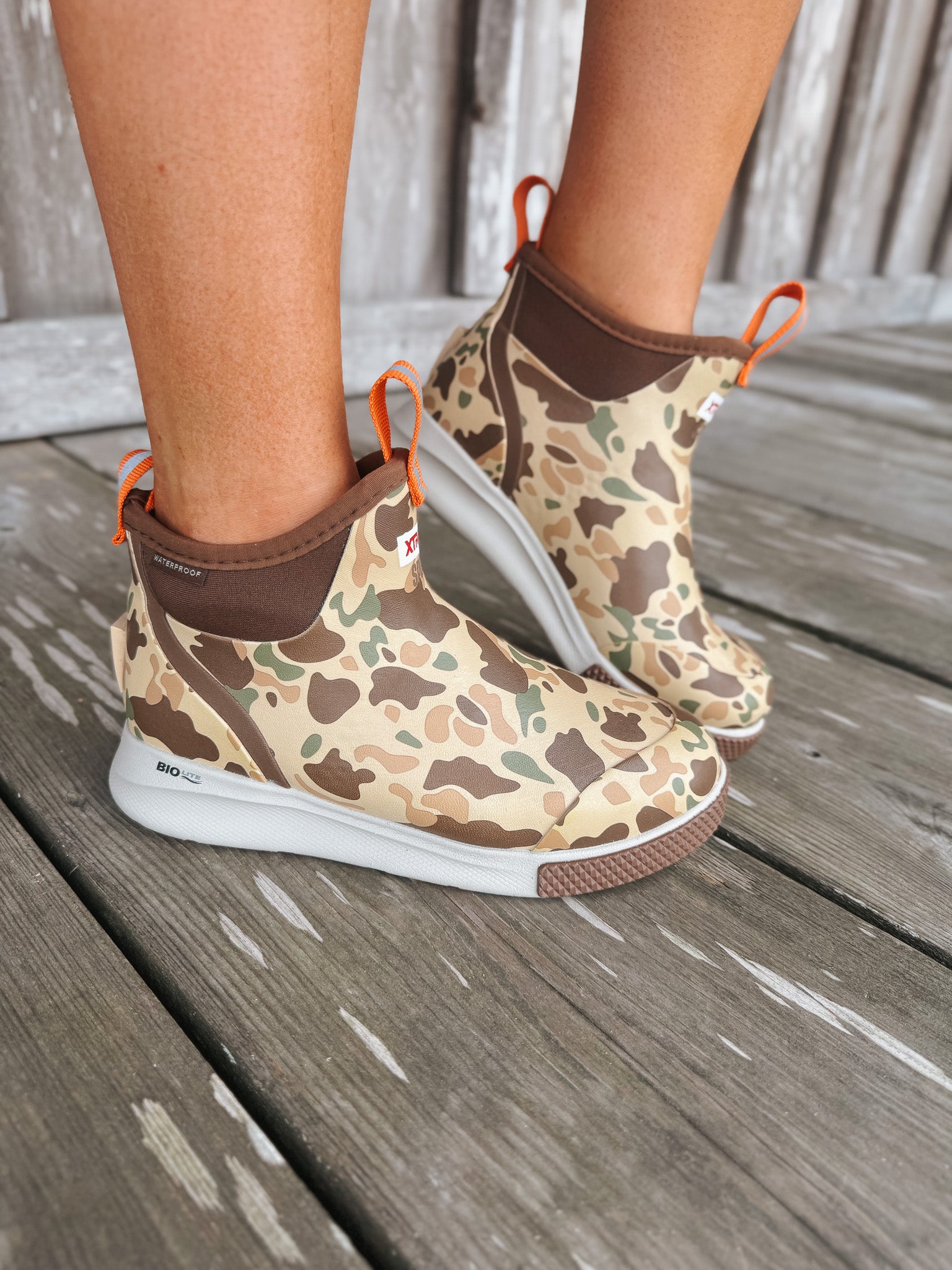 Women's XTRATUF Ankle Deck Boot Sport in Duck Camo