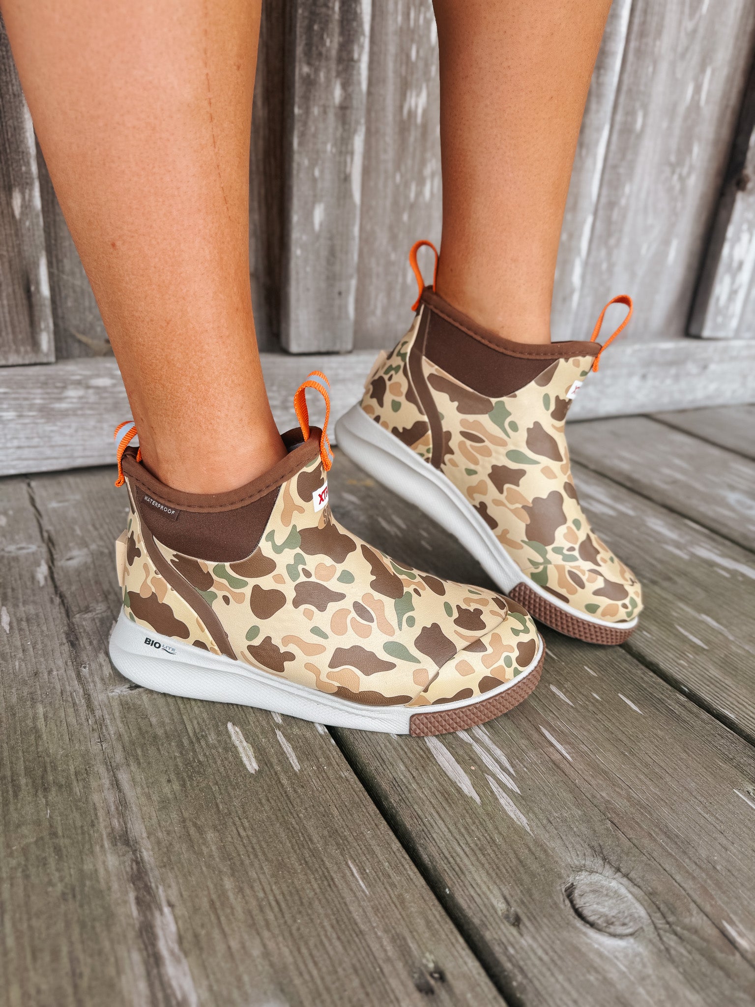 Women's XTRATUF Ankle Deck Boot Sport in Duck Camo