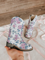 Youth purple glitter western boots