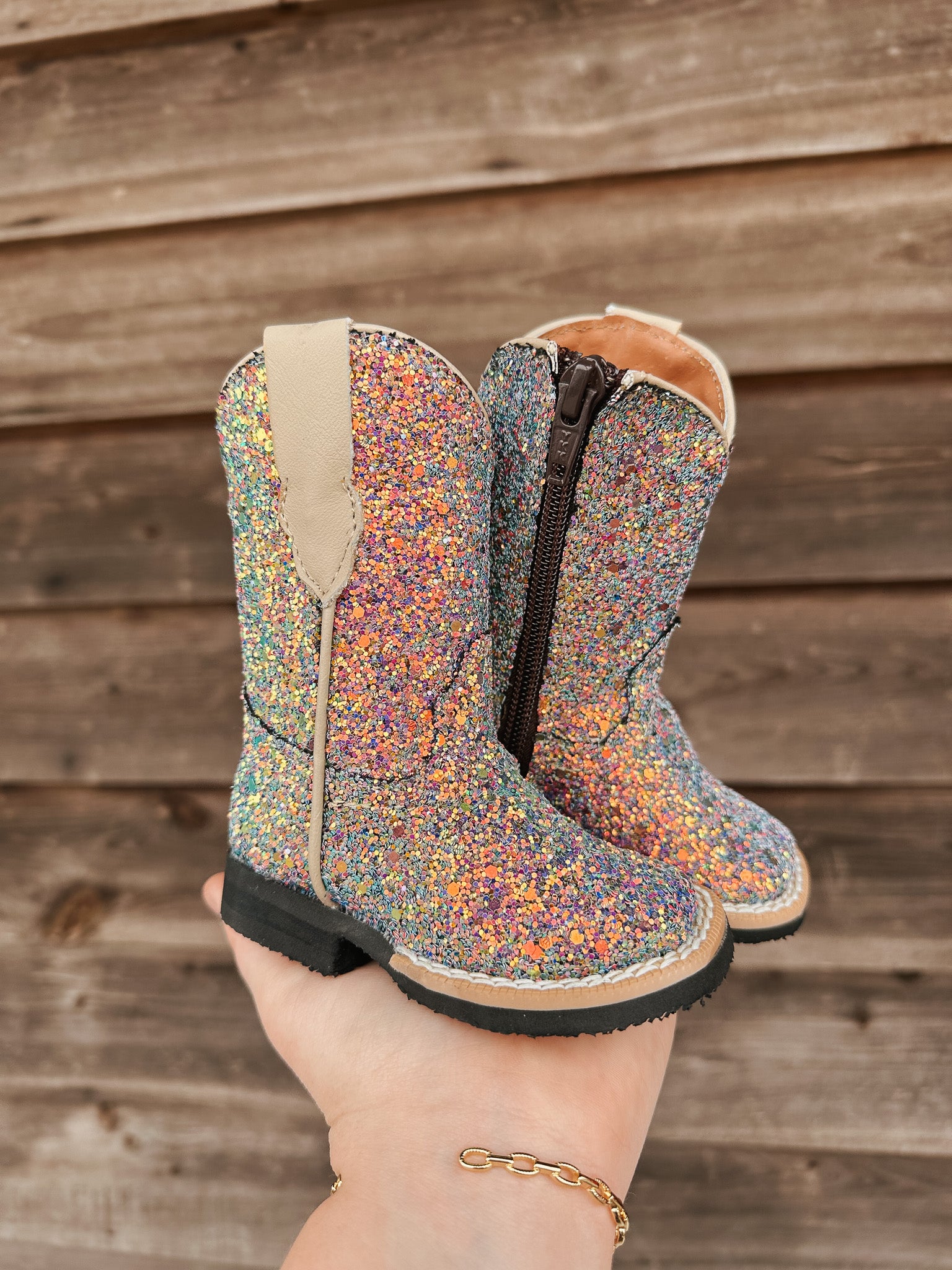 Girl's Tanner Mark Blue Mermaid Glitter Boots