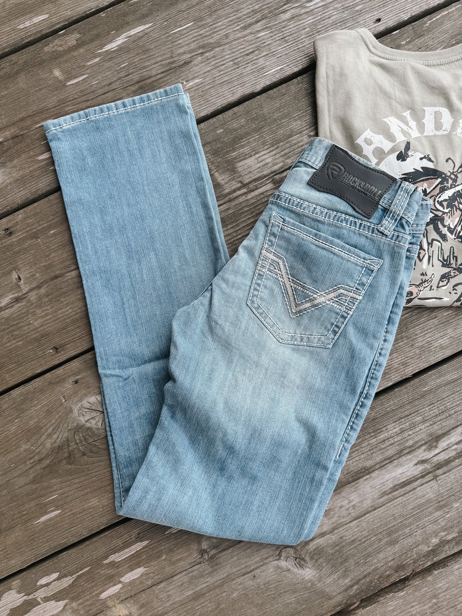 MEN’S ROCK & ROLL SLIM FIT STRAIGHT BOOT LIGHT VINTAGE JEANS