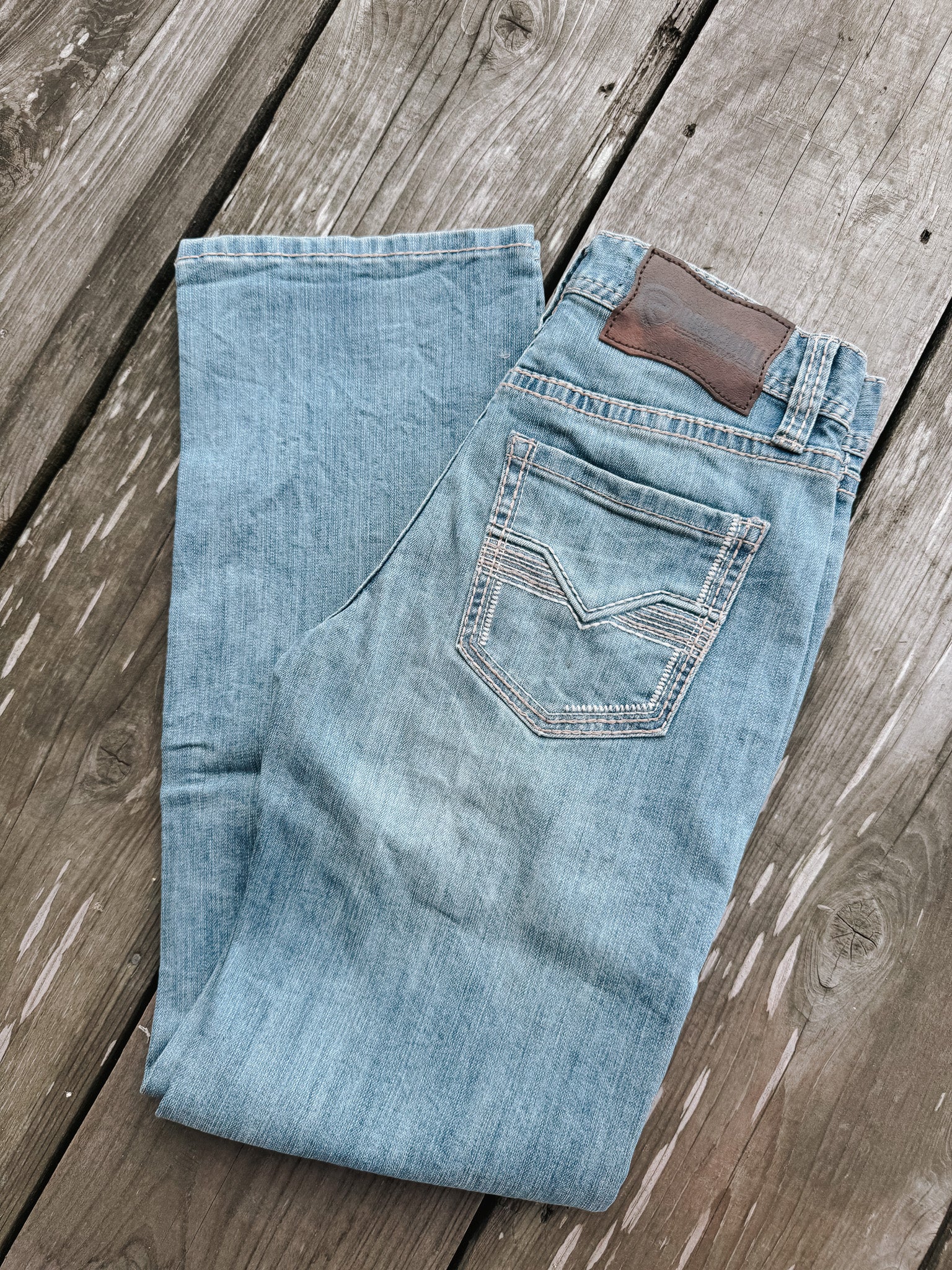 Men's Rock & Roll Relaxed Fit Raised Embroidery Straight Leg Jeans