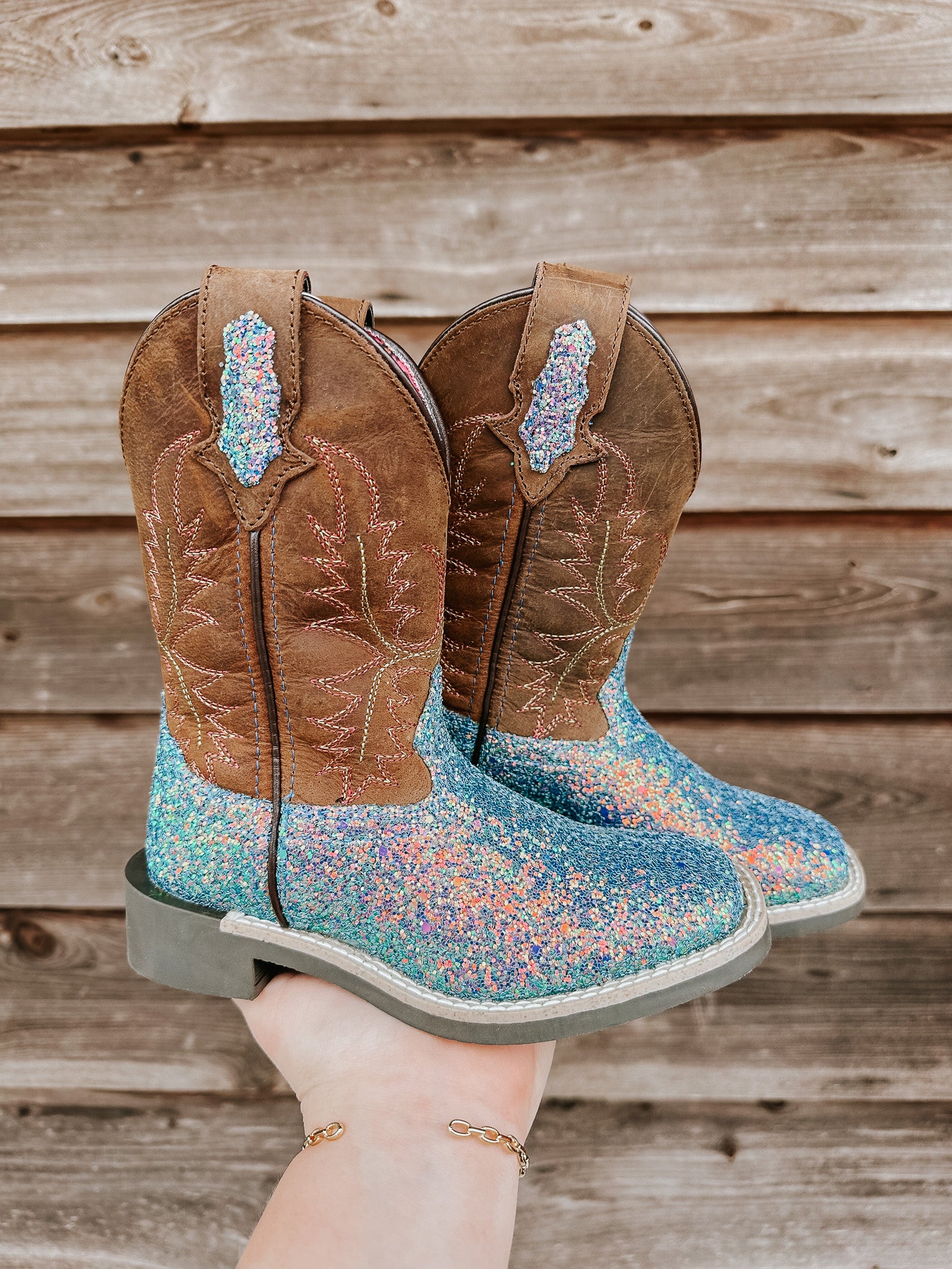 Girl's Smoky Mountain Ariel Glitter Square Toe Boot – Boot Country