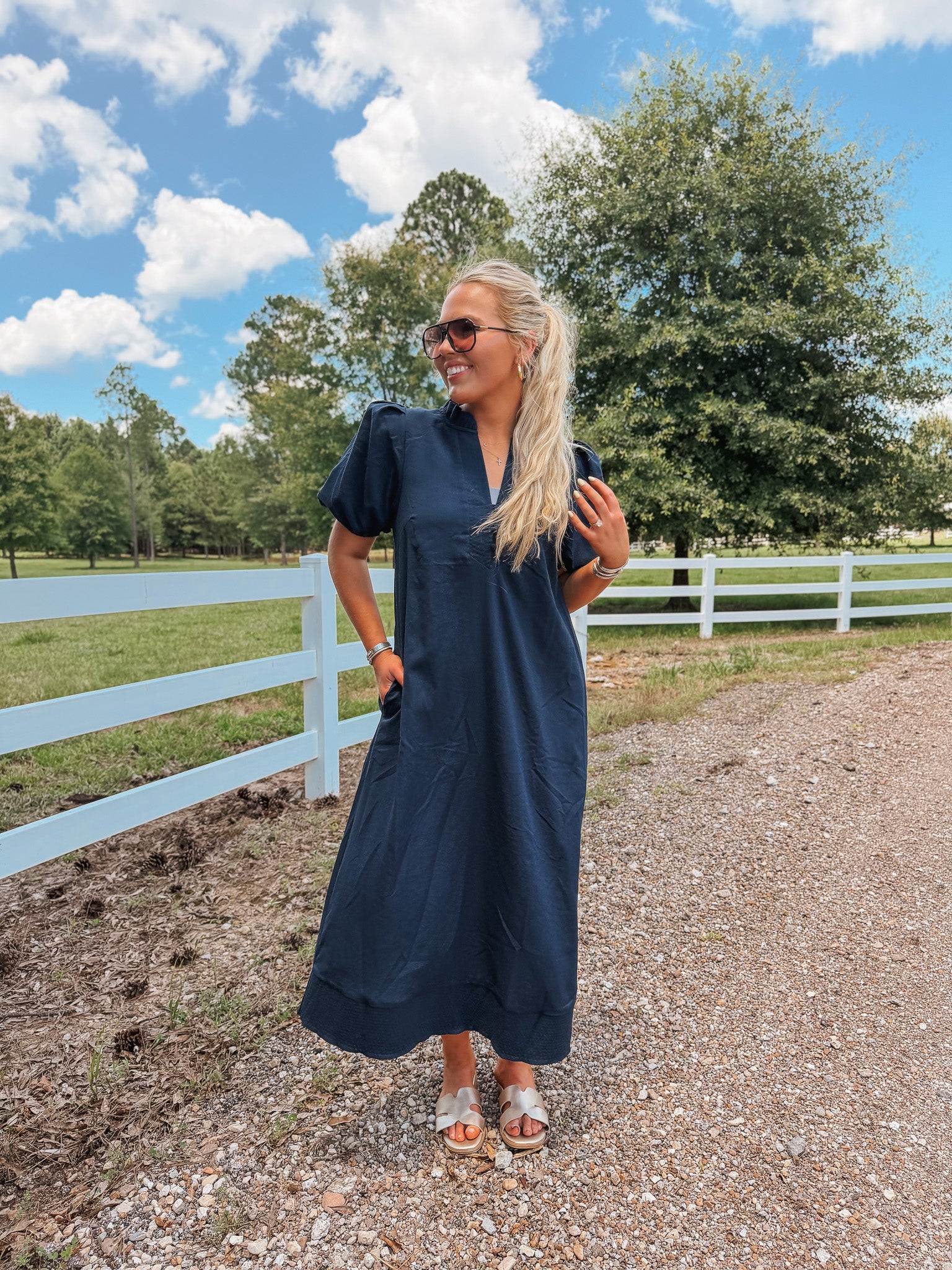 Simple and Easy Maxi Dress in Navy