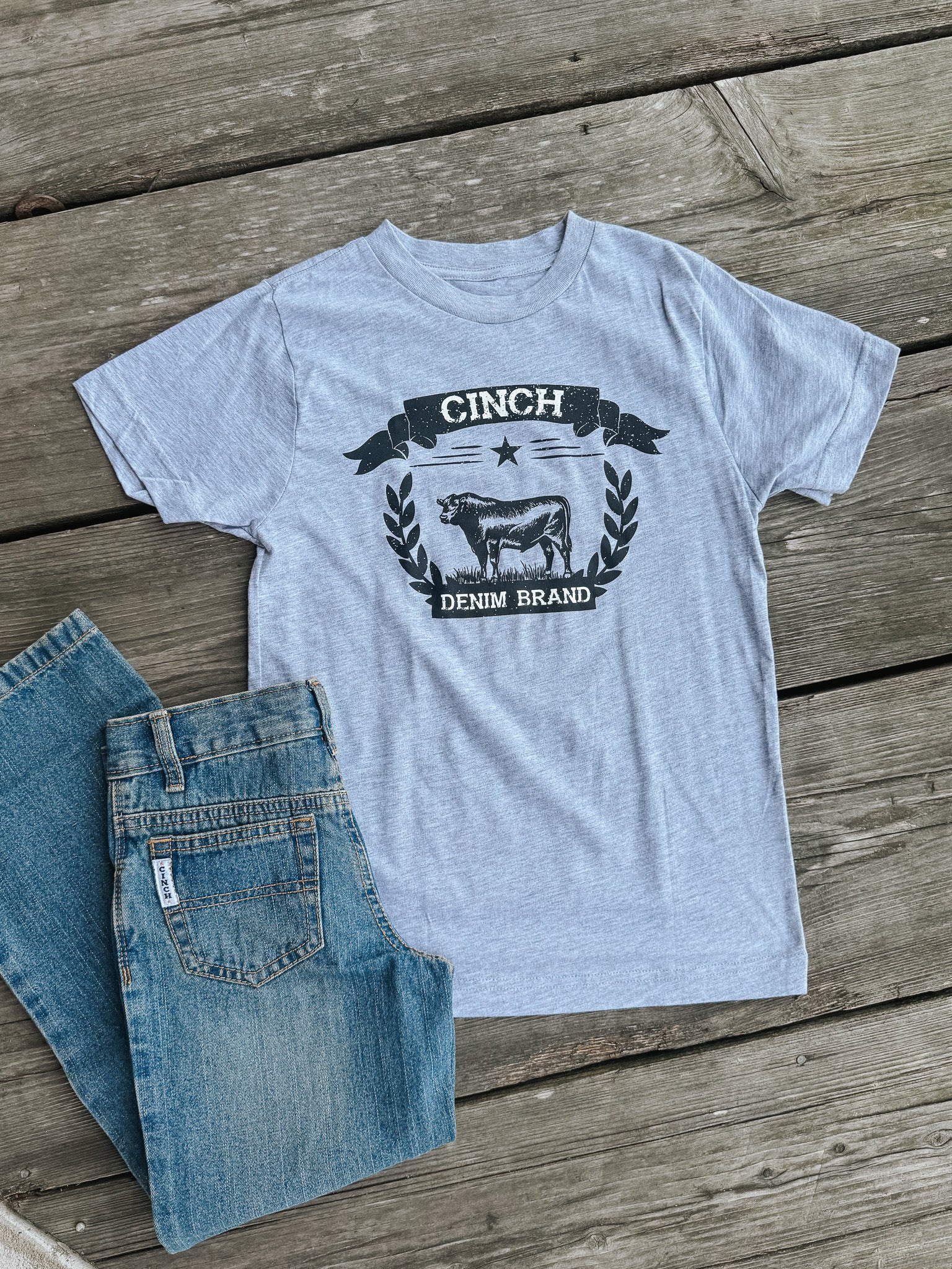 Boy's Cinch Denim Grey T-Shirt
