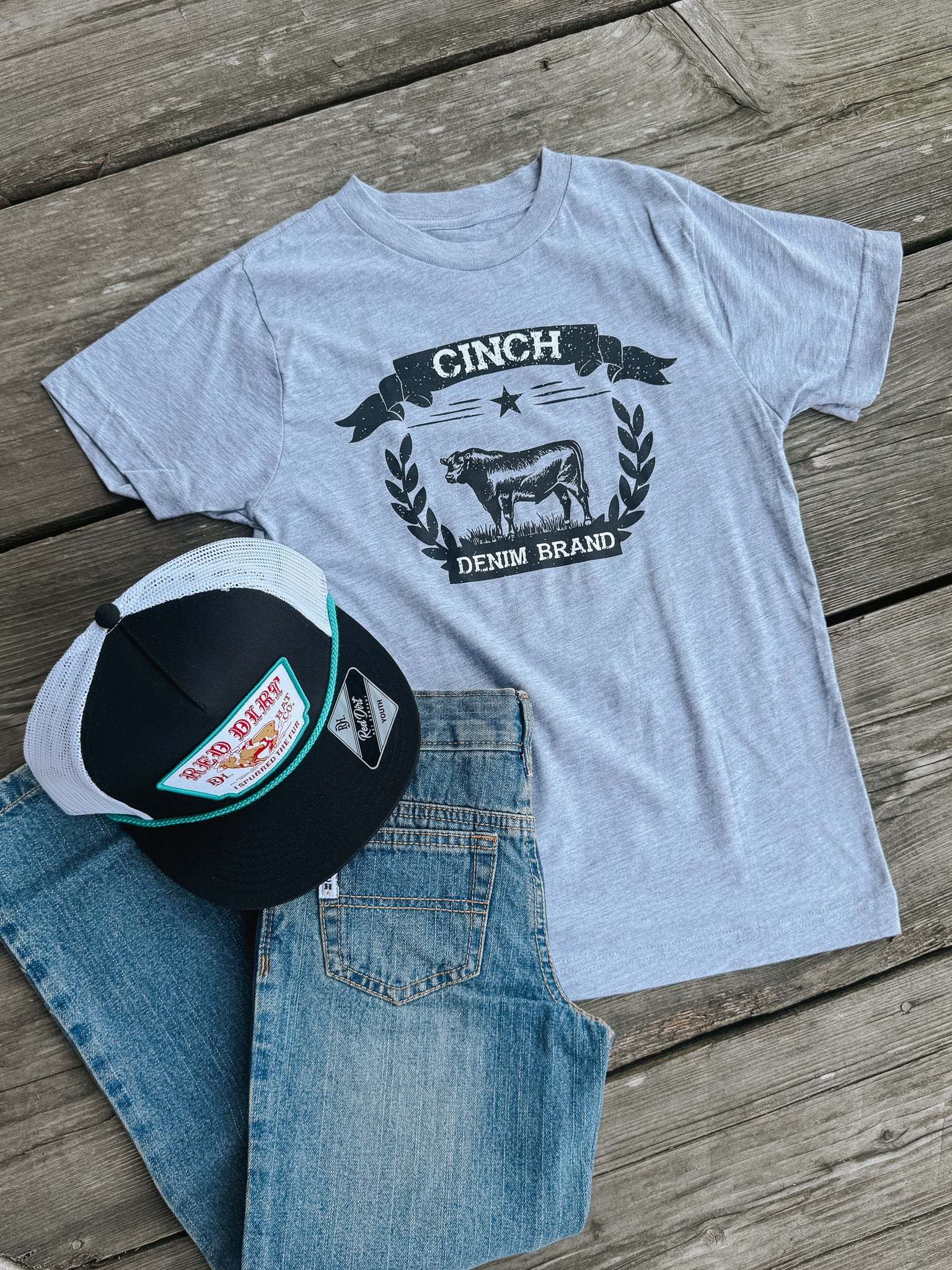 Boy's Cinch Denim Grey T-Shirt