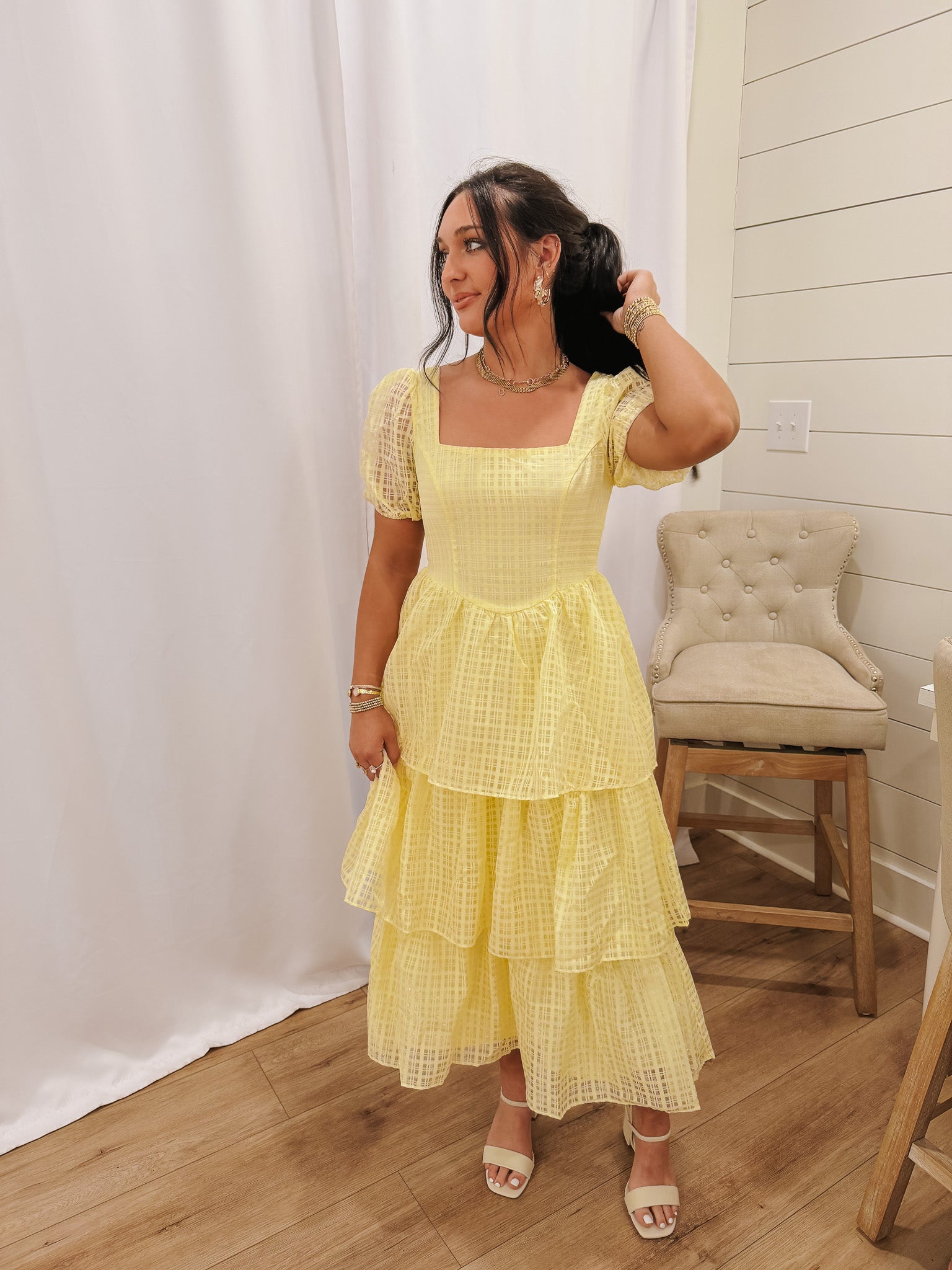 bright yellow maxi dress Backless Bright Yellow Long Beaded Prom Dress 1160 Yellow / 00