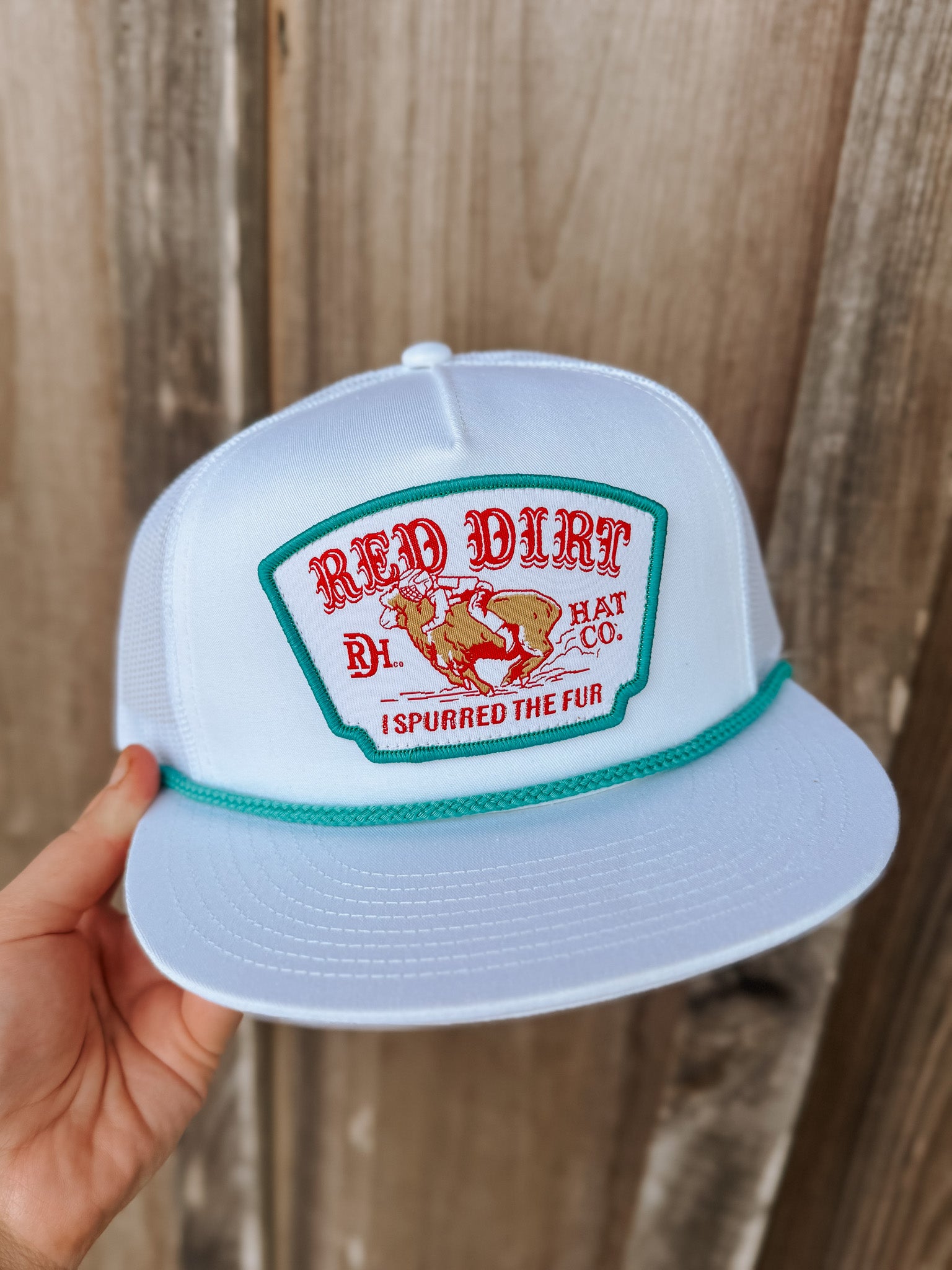 Youth Red Dirt Hat Co. Mutton Bustin' Cap in White