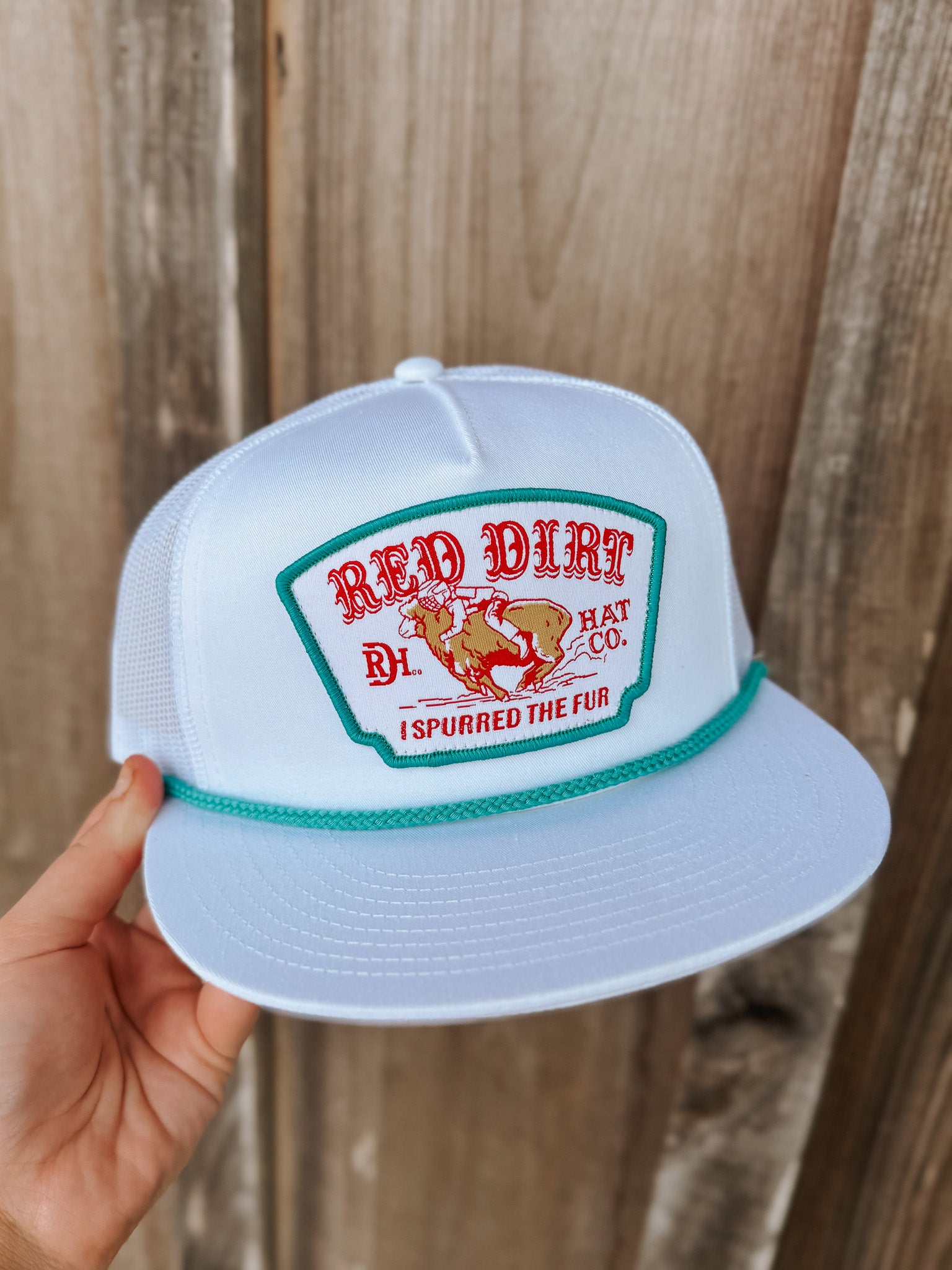 Youth Red Dirt Hat Co. Mutton Bustin' Cap in White