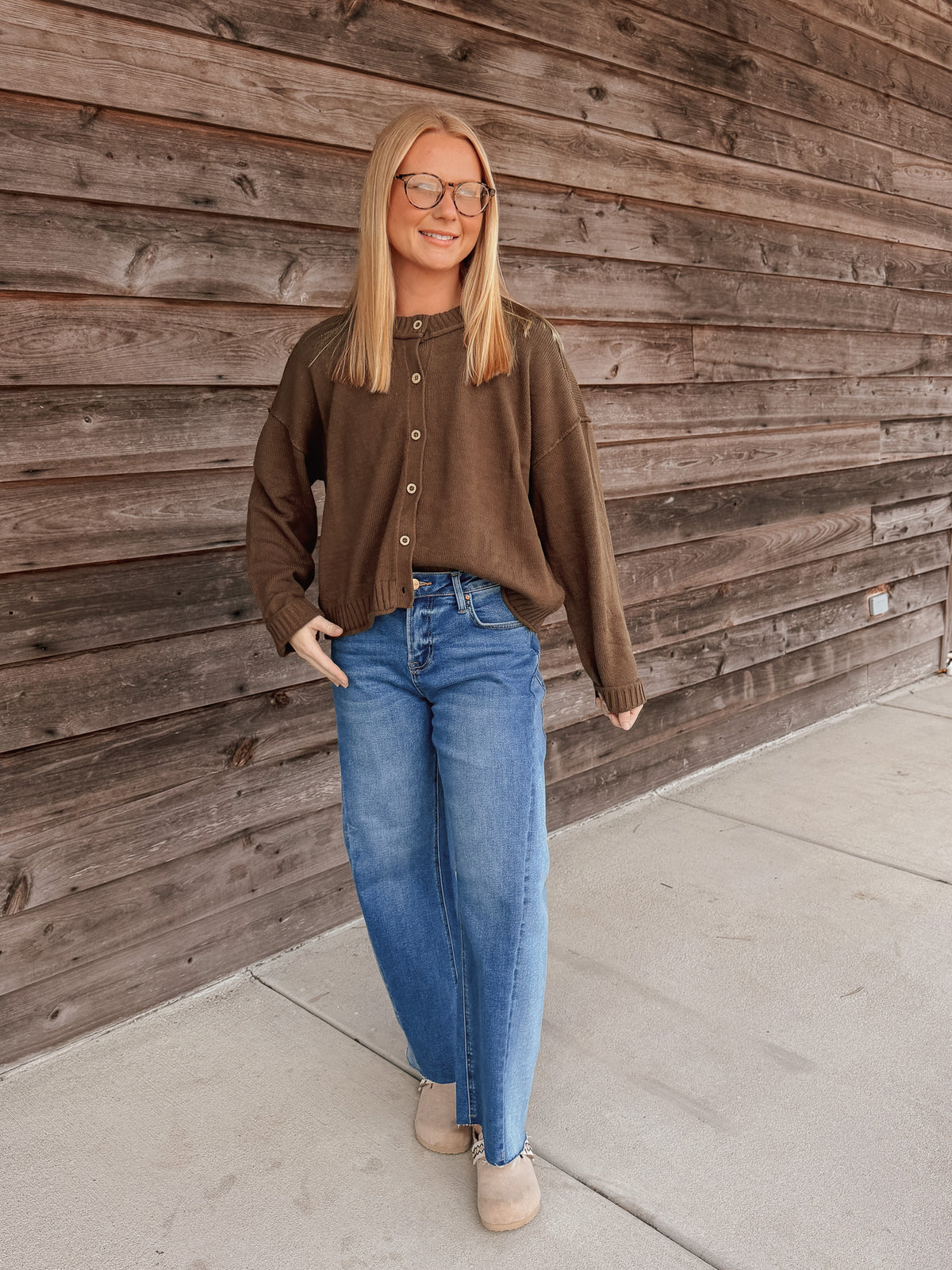 Open to It Knit Brown Cardigan