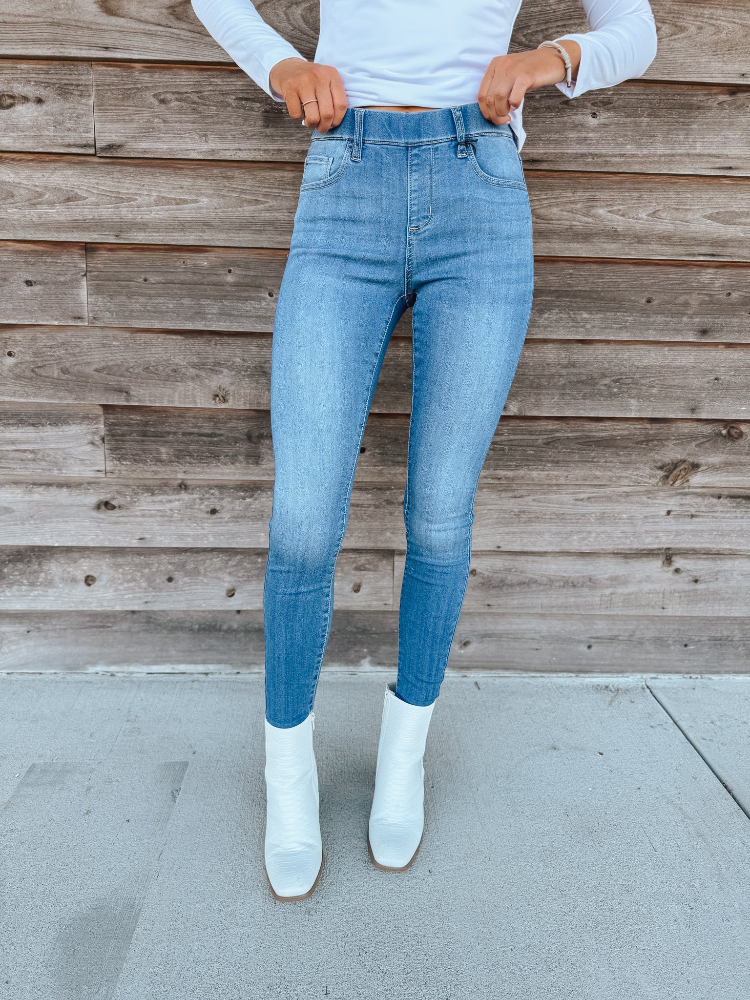 The Stella Pull On Skinny Jeans