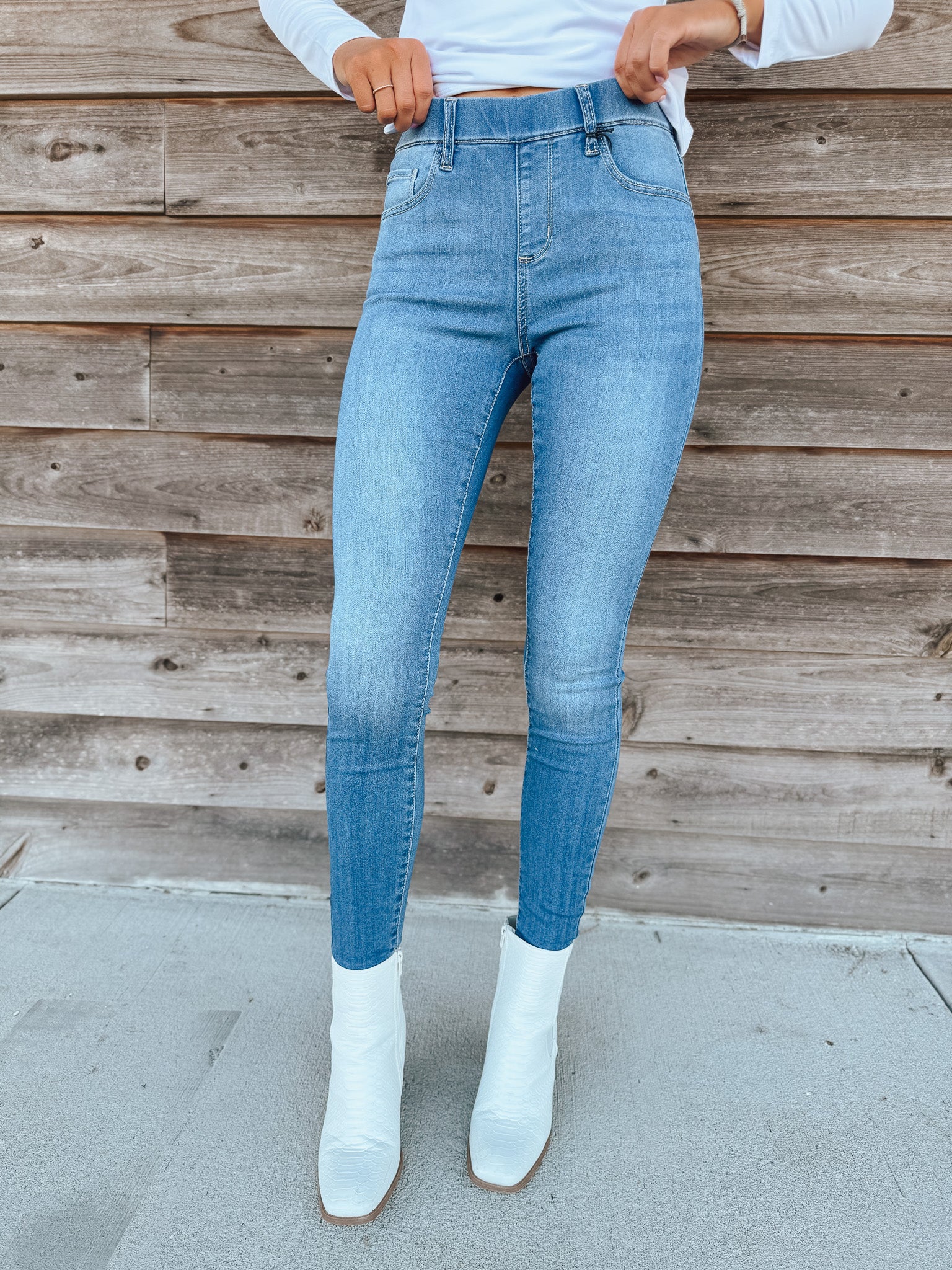 The Stella Pull On Skinny Jeans