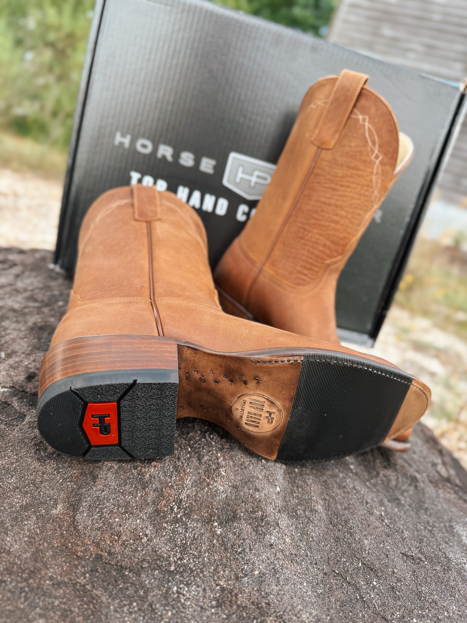 Men's Horse Power Honey Crazy Horse Round Toe Boots