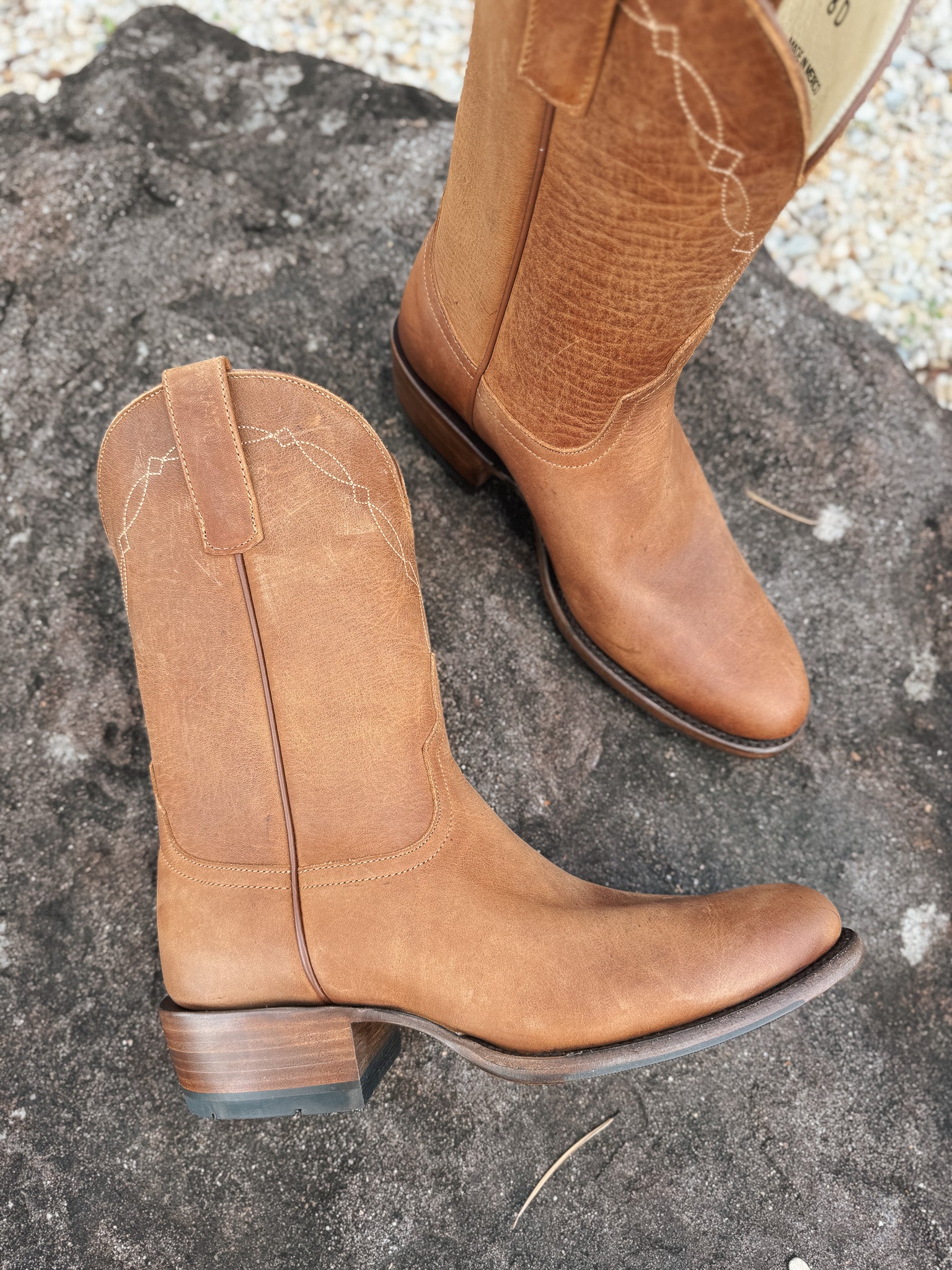 Men's Horse Power Honey Crazy Horse Round Toe Boots