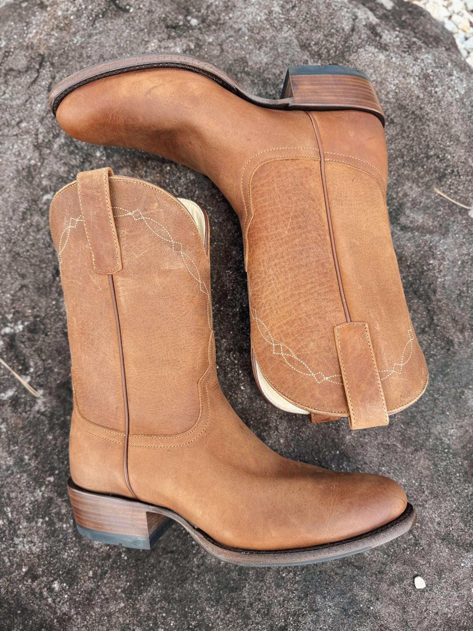 Men's Horse Power Honey Crazy Horse Round Toe Boots
