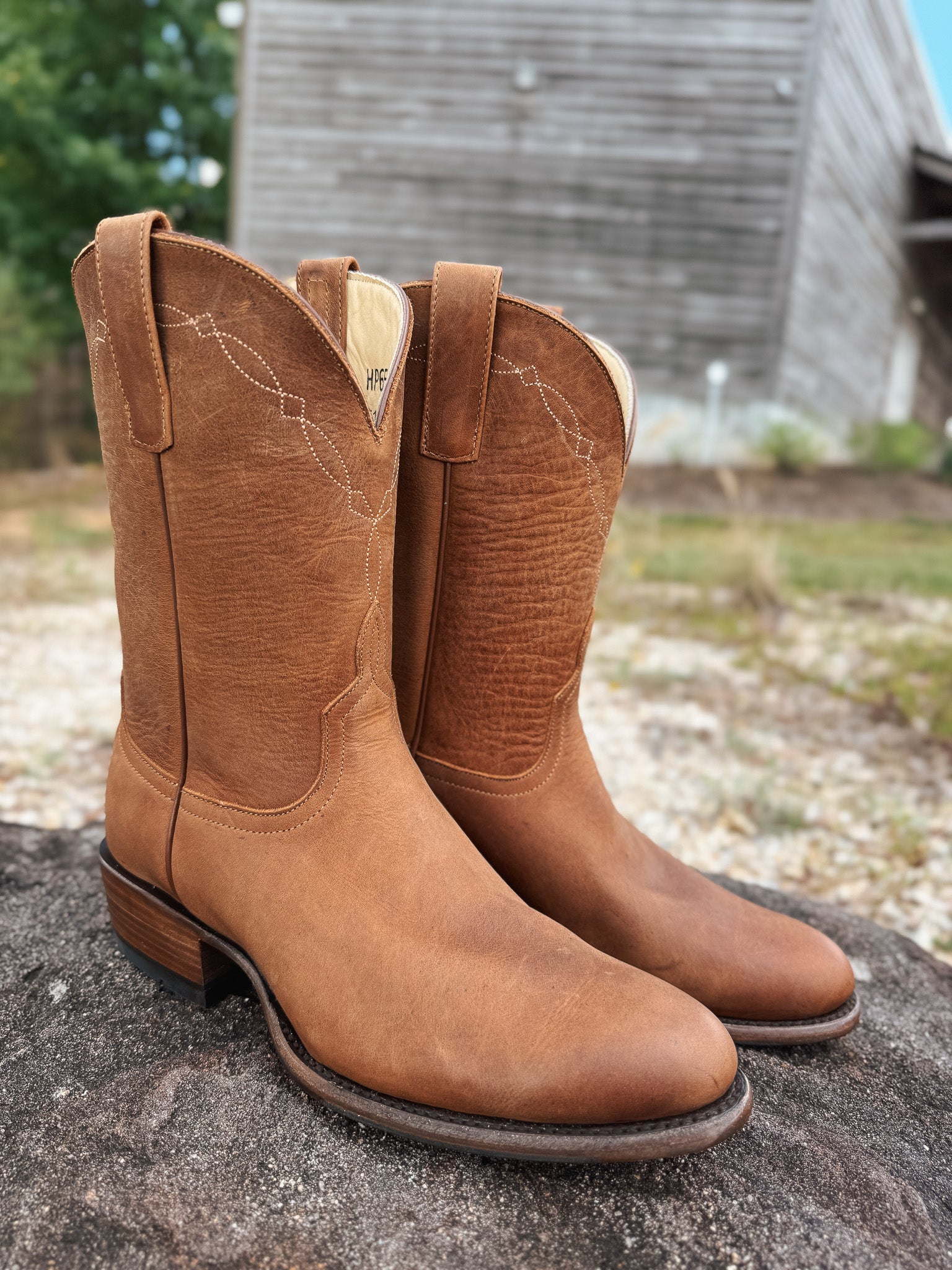 Men's Horse Power Honey Crazy Horse Round Toe Boots