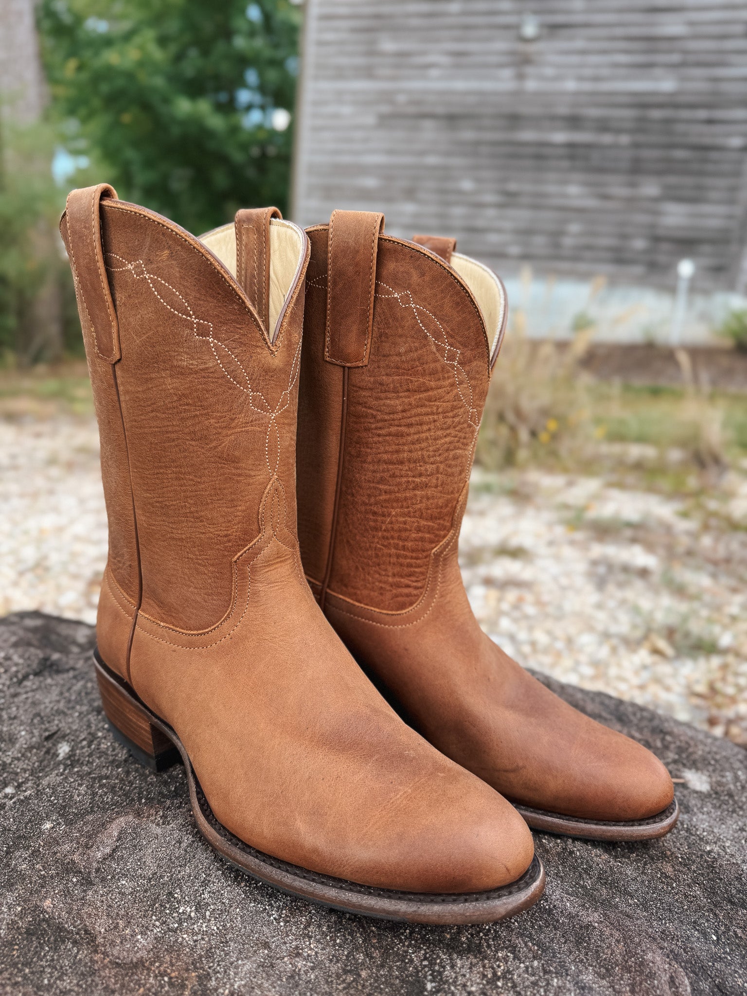 Men's Horse Power Honey Crazy Horse Round Toe Boots