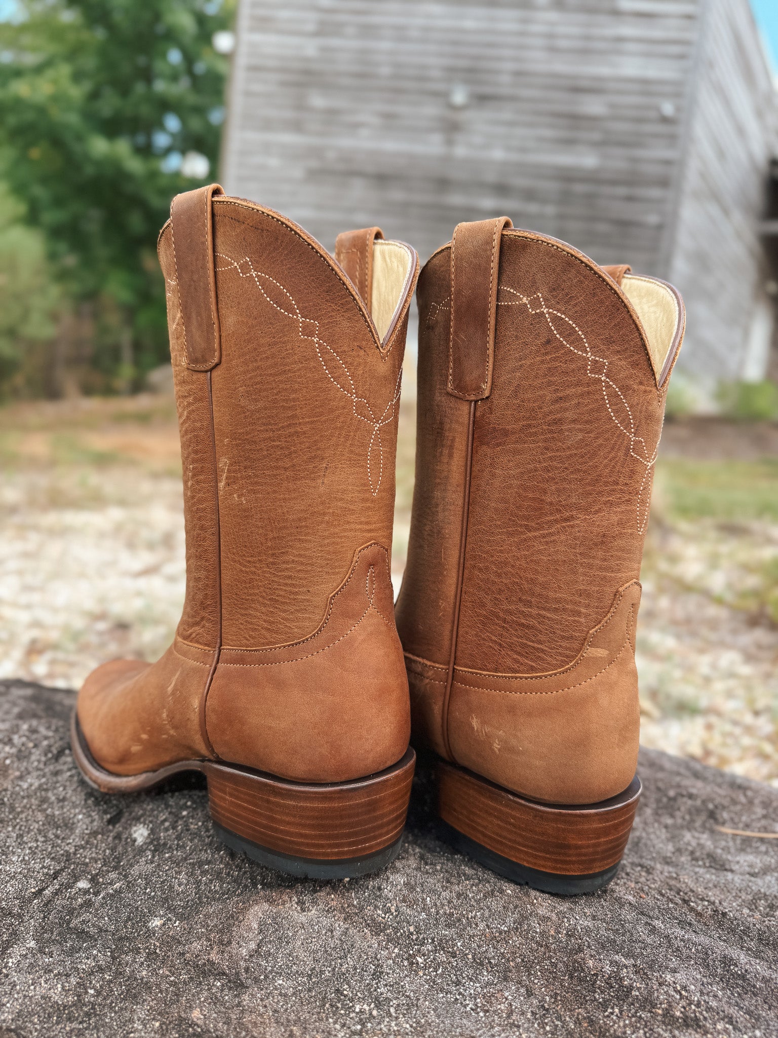 Men's Horse Power Honey Crazy Horse Round Toe Boots