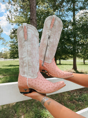 Women's Lane Skylight Boot in Blush Ostrich