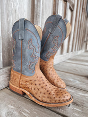 Men's Anderson Bean BC Exclusive Blue Aged Brandy Ostrich Boot