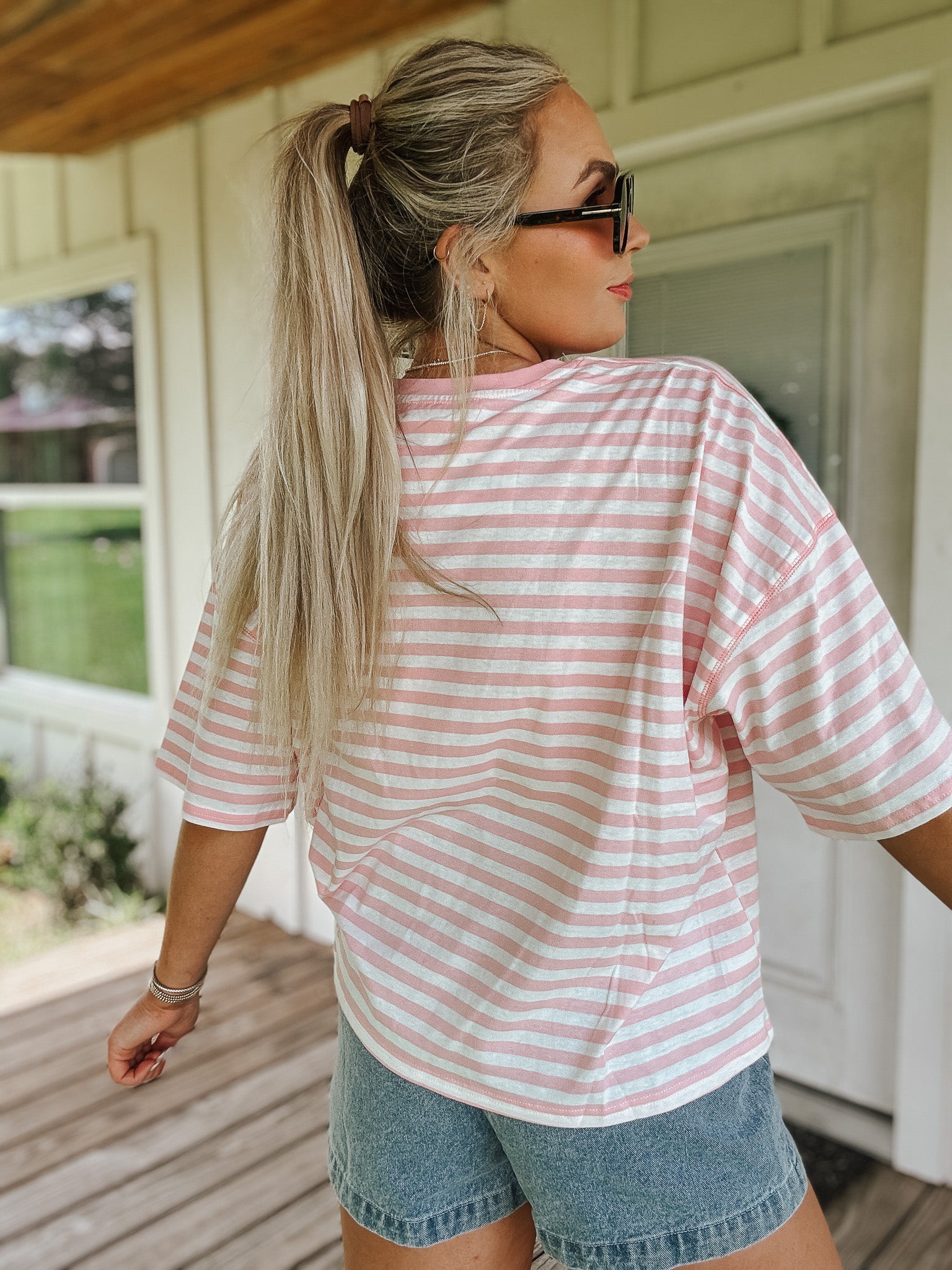 Stripes For Summer Tee in Pink