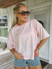 Stripes For Summer Tee in Pink