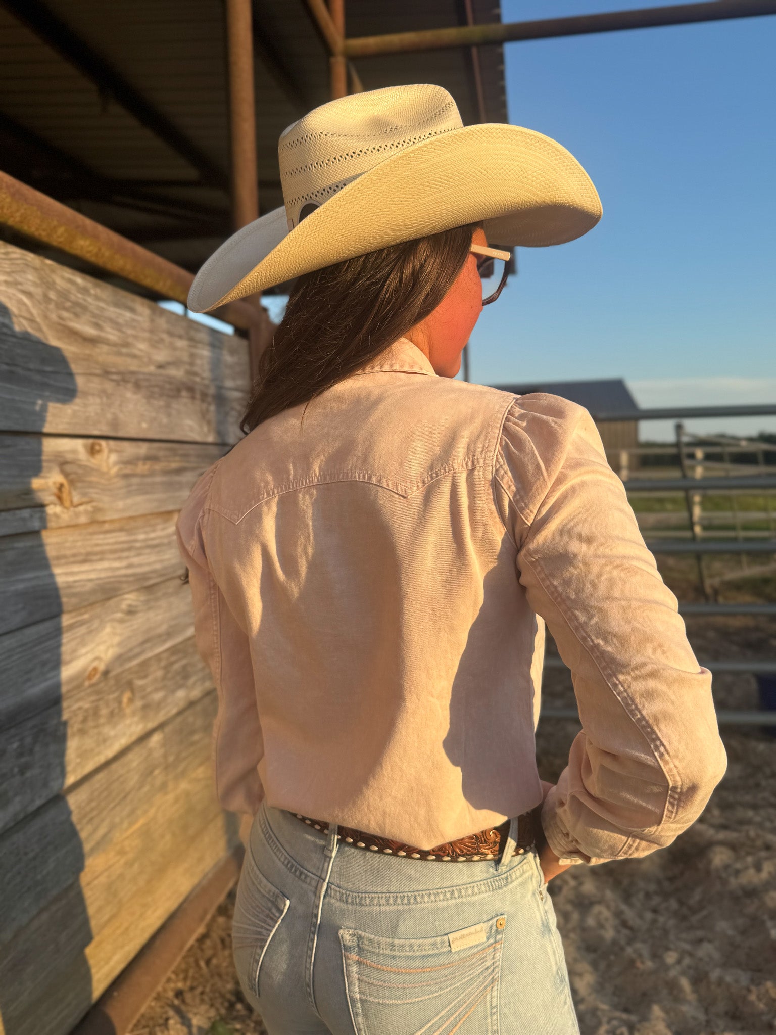 Women's Cinch Denim Light Pink Pearl Snap