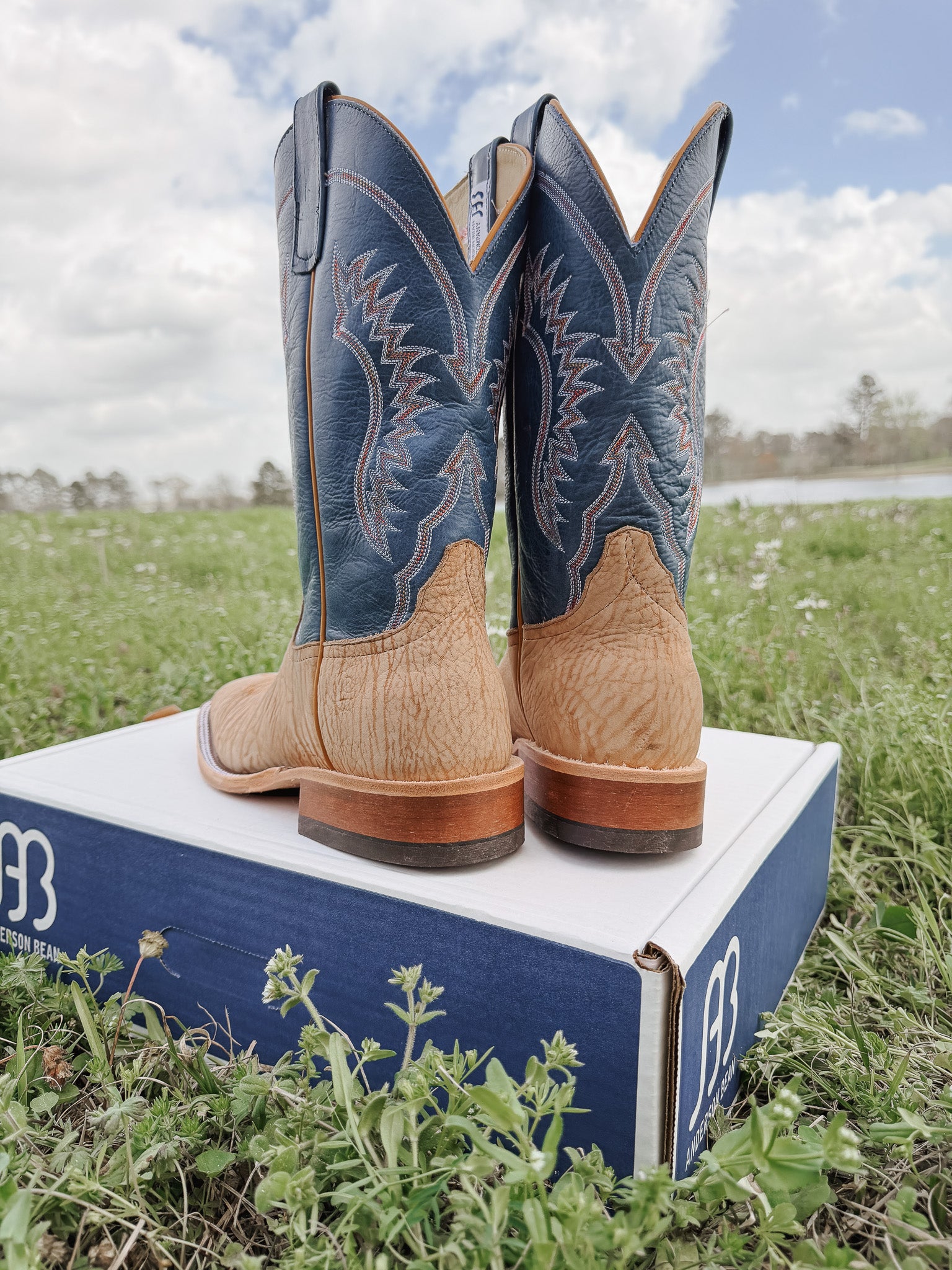 Men's Anderson Bean BC Exclusive Tan Washed Shoulder/Sky Blue Boots