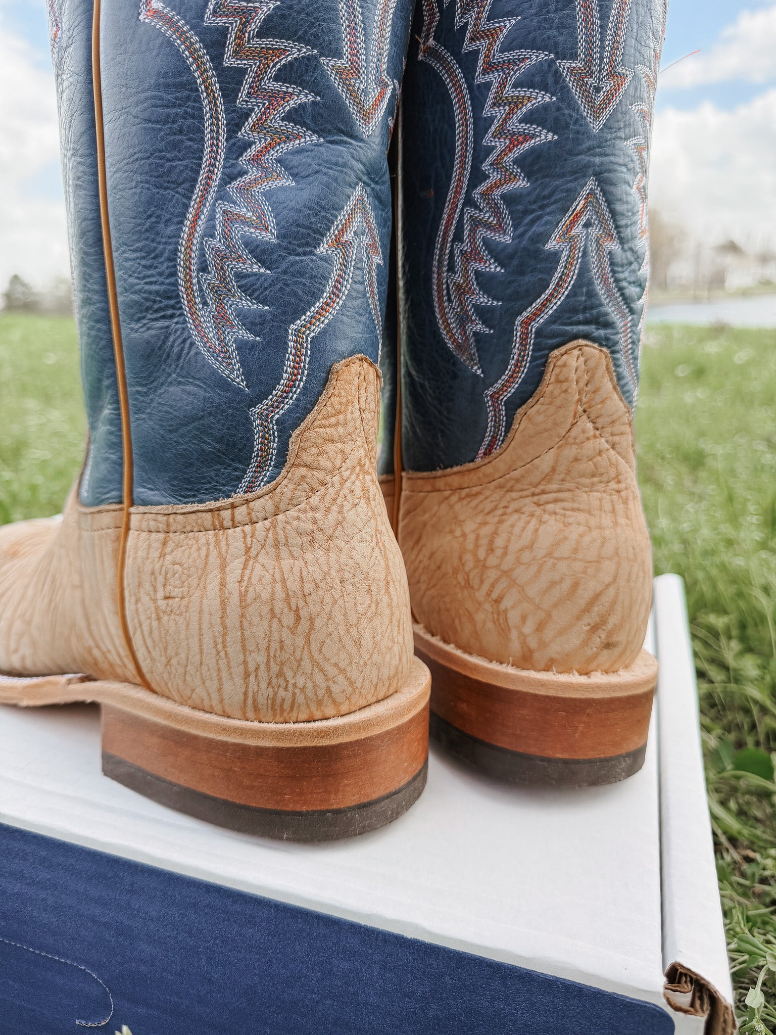 Men's Anderson Bean BC Exclusive Tan Washed Shoulder/Sky Blue Boots