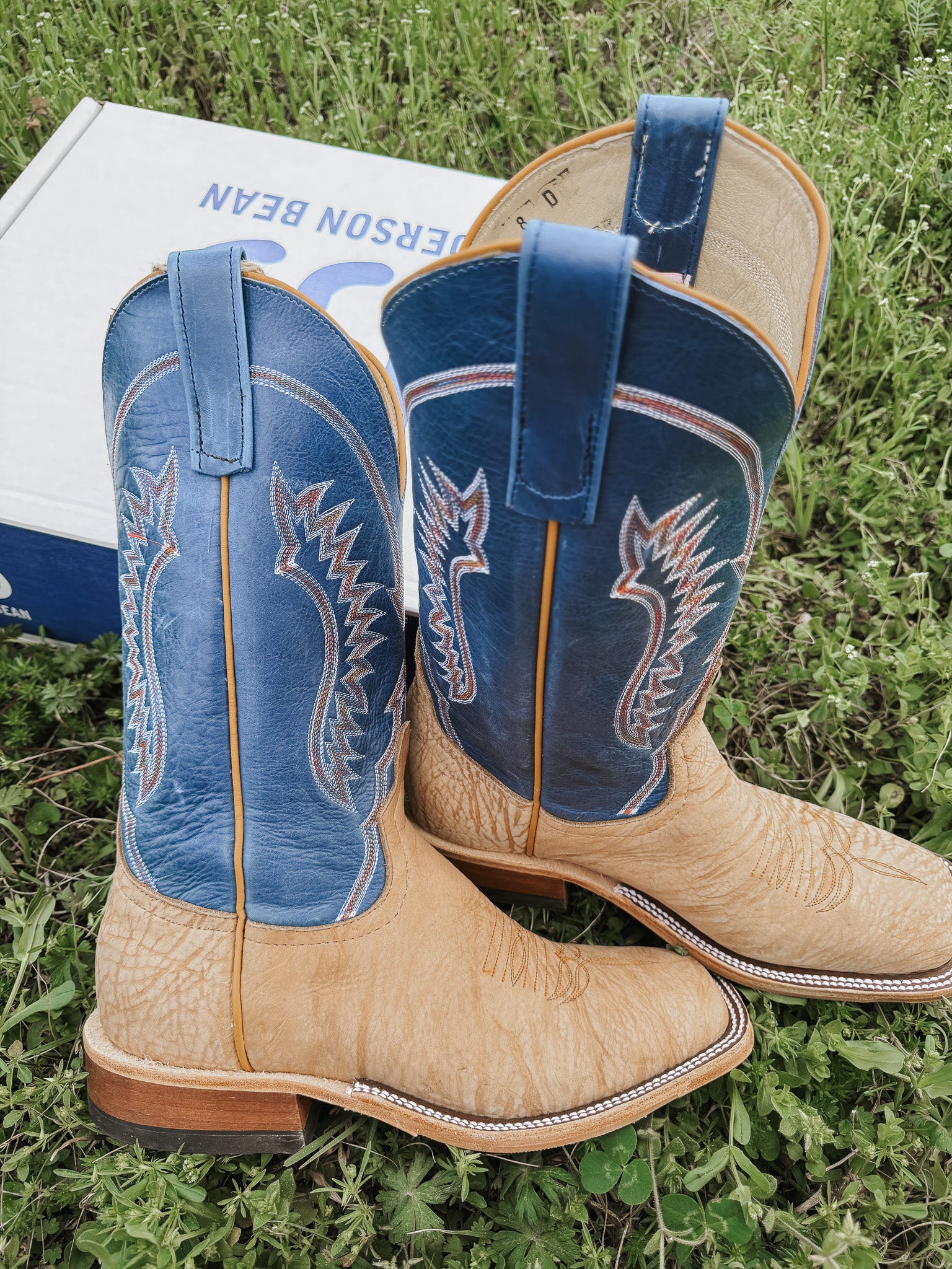 Men's Anderson Bean BC Exclusive Tan Washed Shoulder/Sky Blue Boots