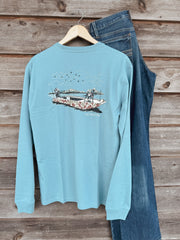 Men's Properly Tied Steel Blue Boat Ride Long Sleeve T-Shirt