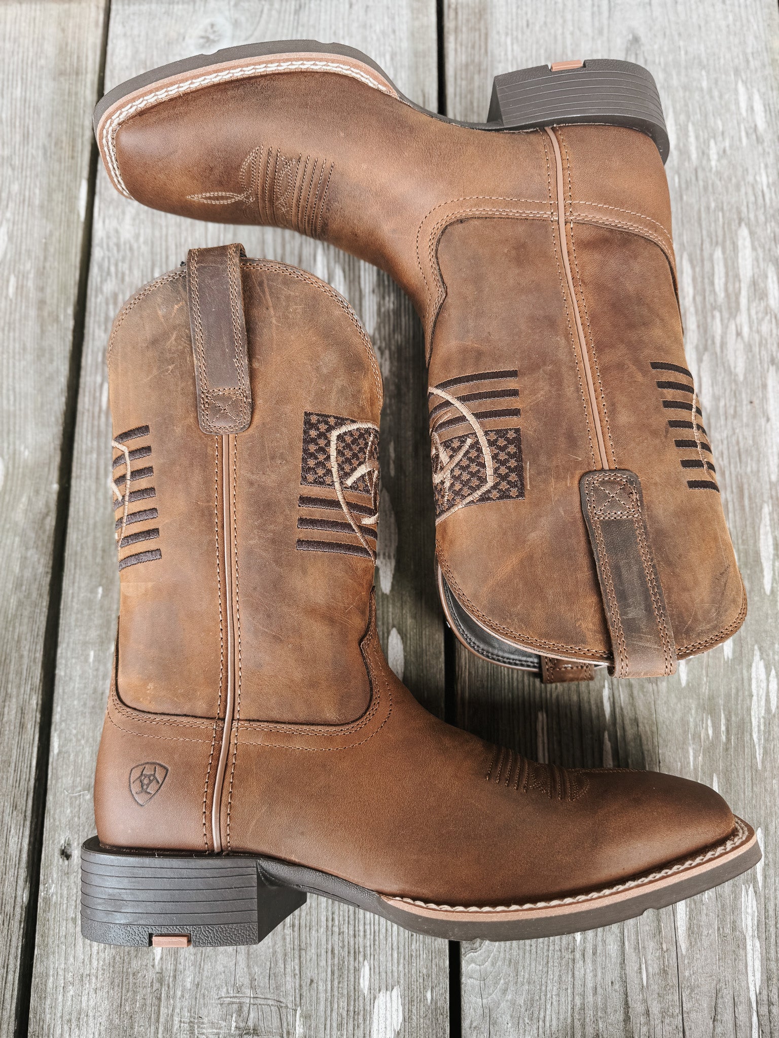 Men's Ariat Freedom Distressed Brown Sport Western Boots