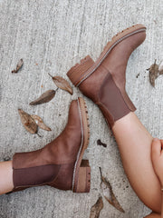 Autumn Hues Brown Leather Bootie