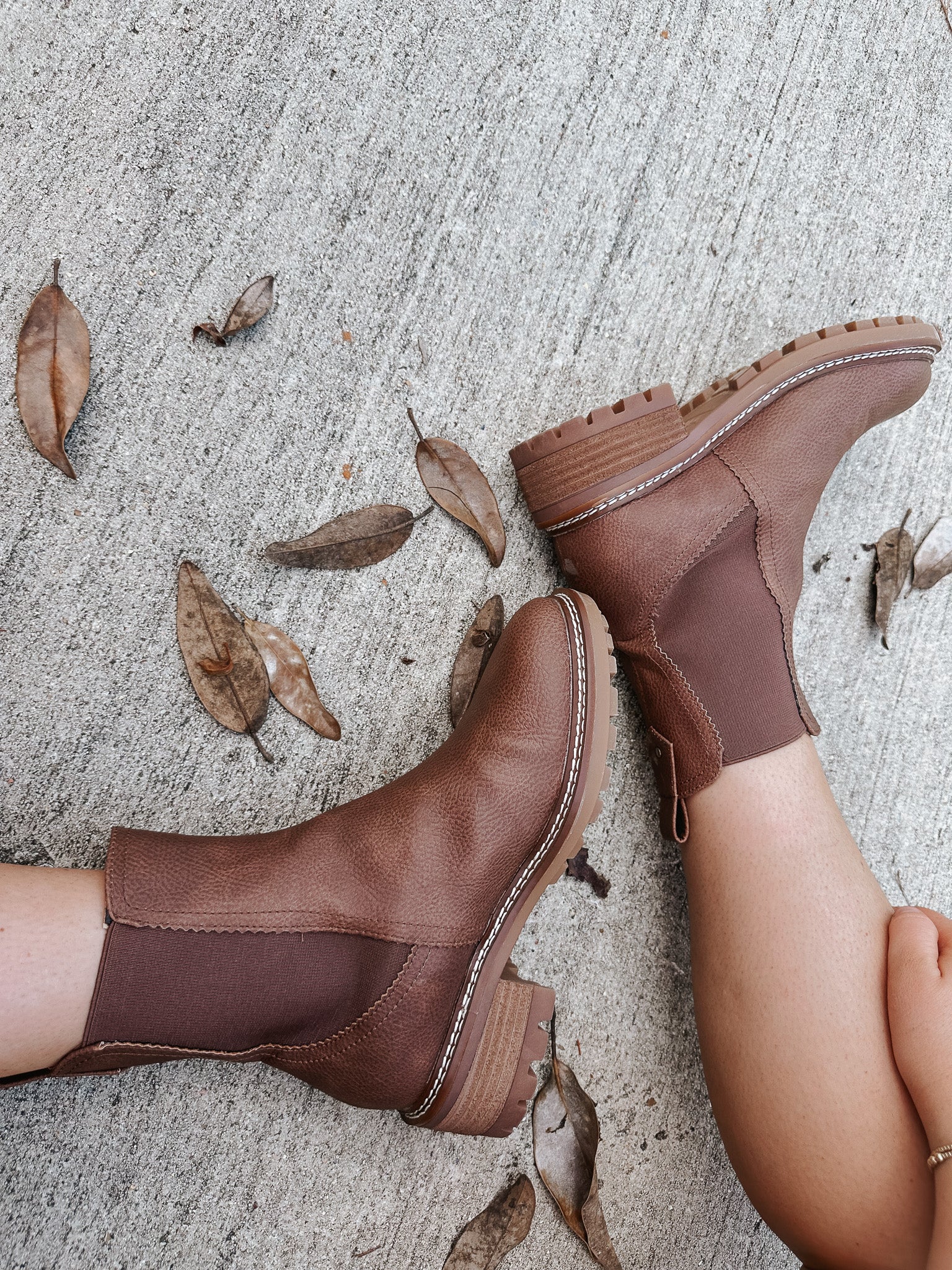Autumn Hues Brown Leather Bootie