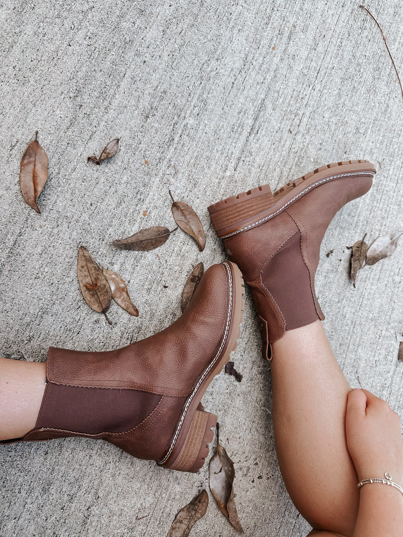 Autumn Hues Brown Leather Bootie