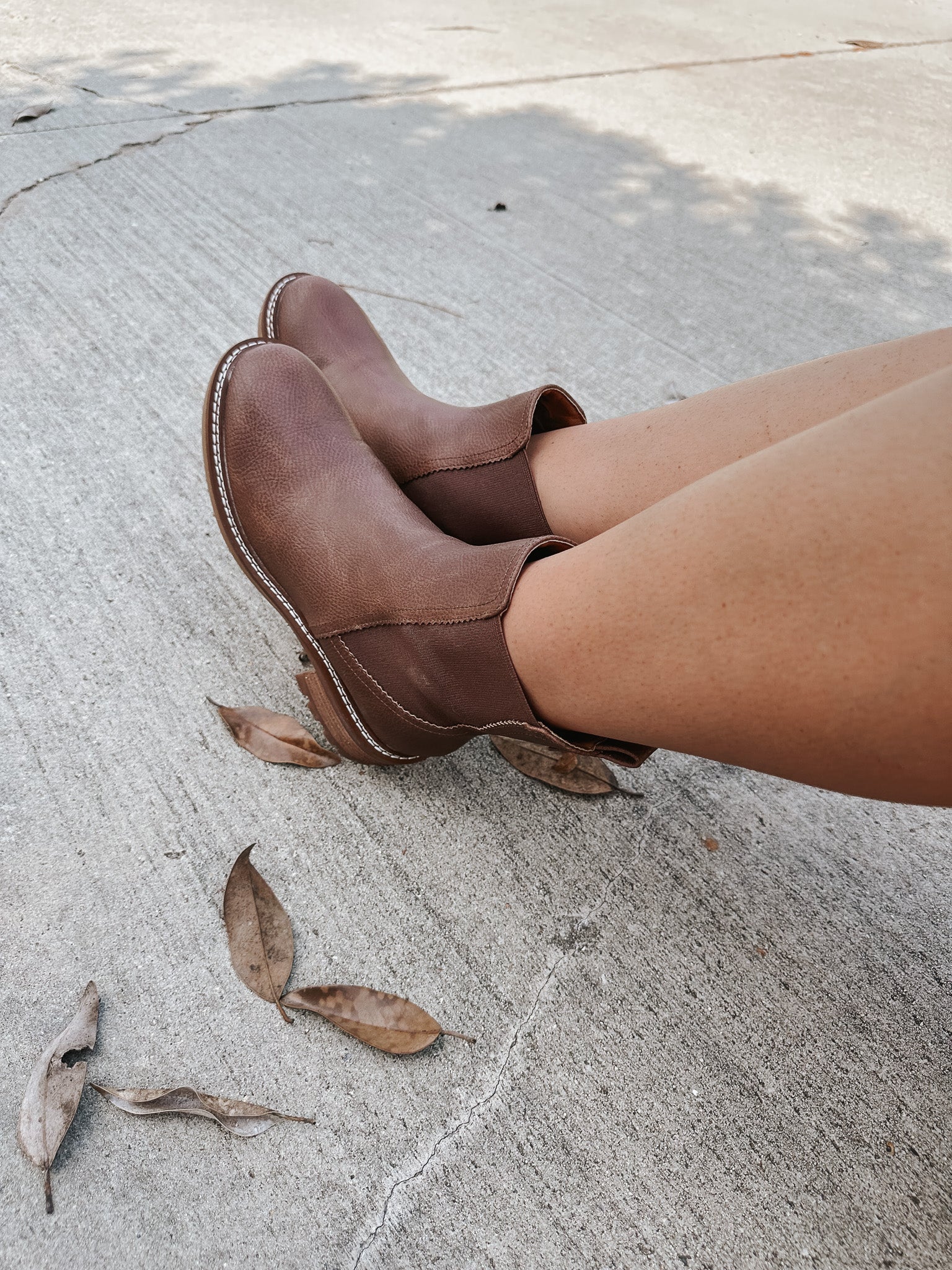 Autumn Hues Brown Leather Bootie