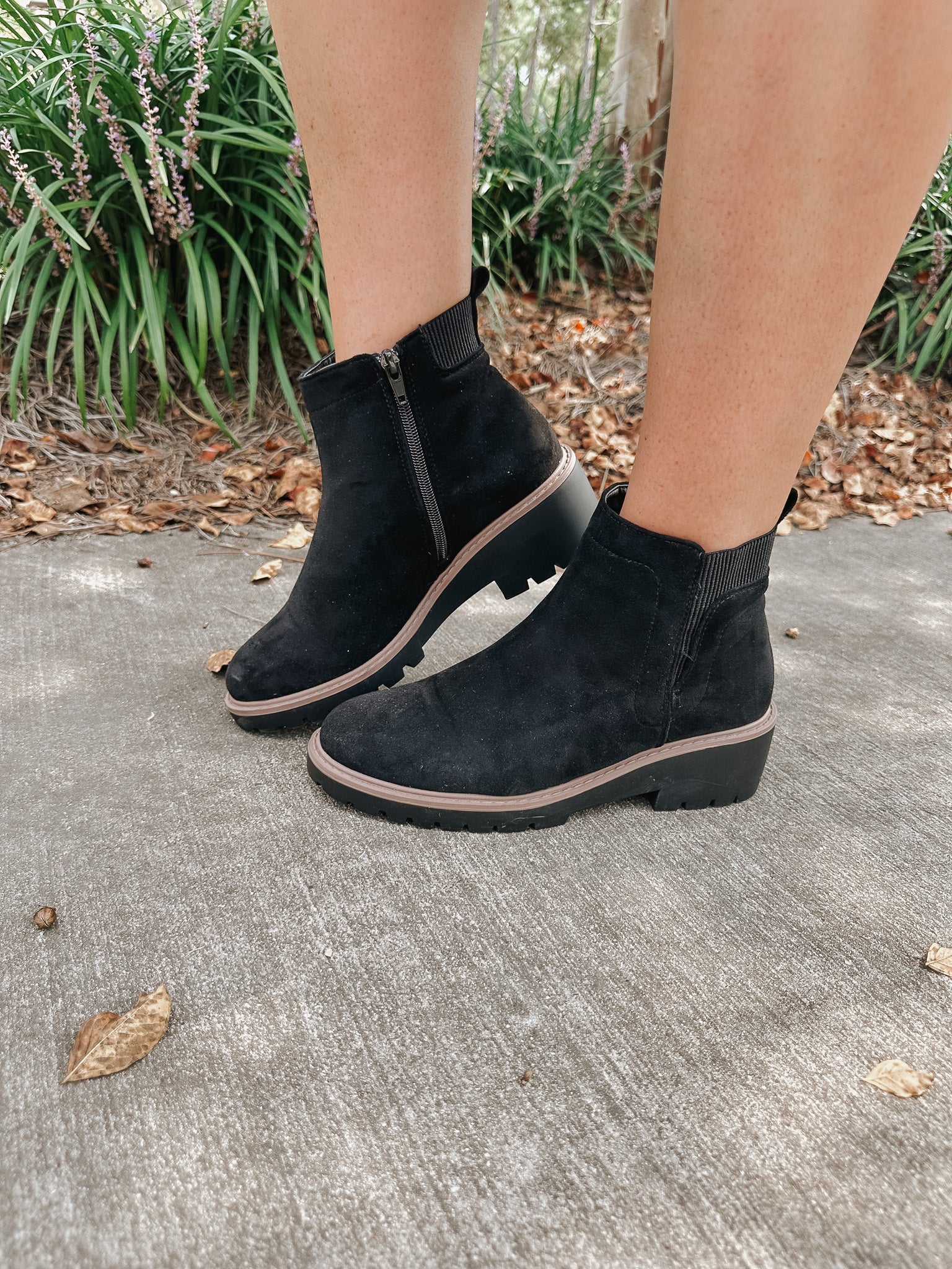 The Park Faux Suede Black Bootie