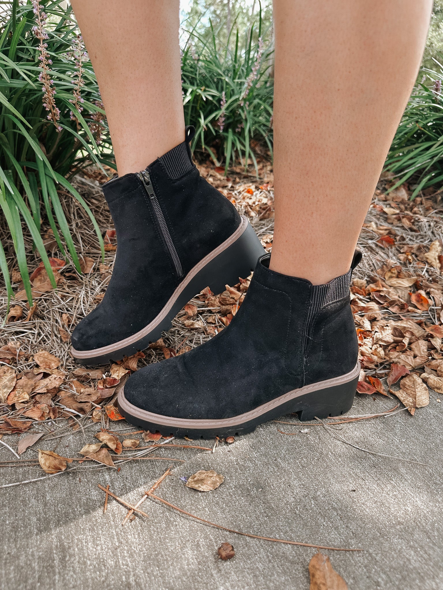 The Park Faux Suede Black Bootie